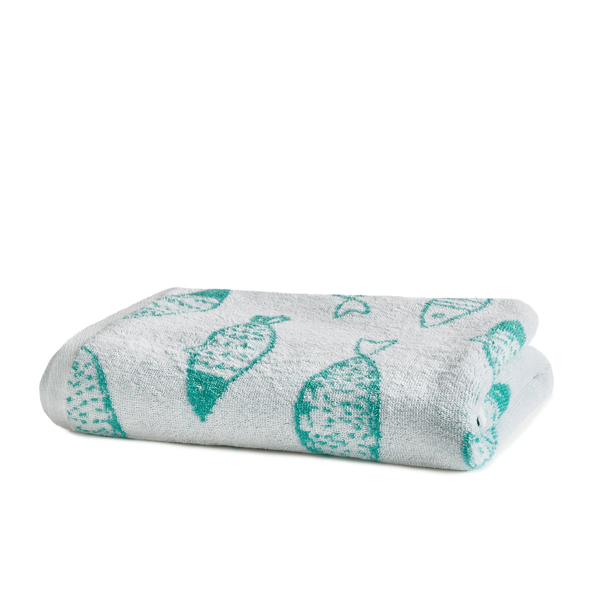 Fish Hand Towel (2 pack) by Fusion Bathroom in Aqua/White 50 x 90cm
