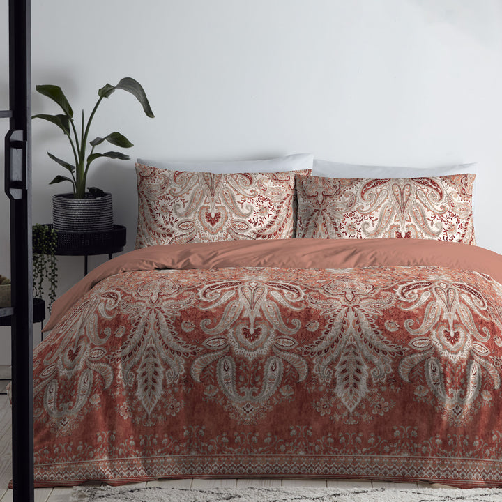 Anika Duvet Cover Set by Appletree Promo in Terracotta