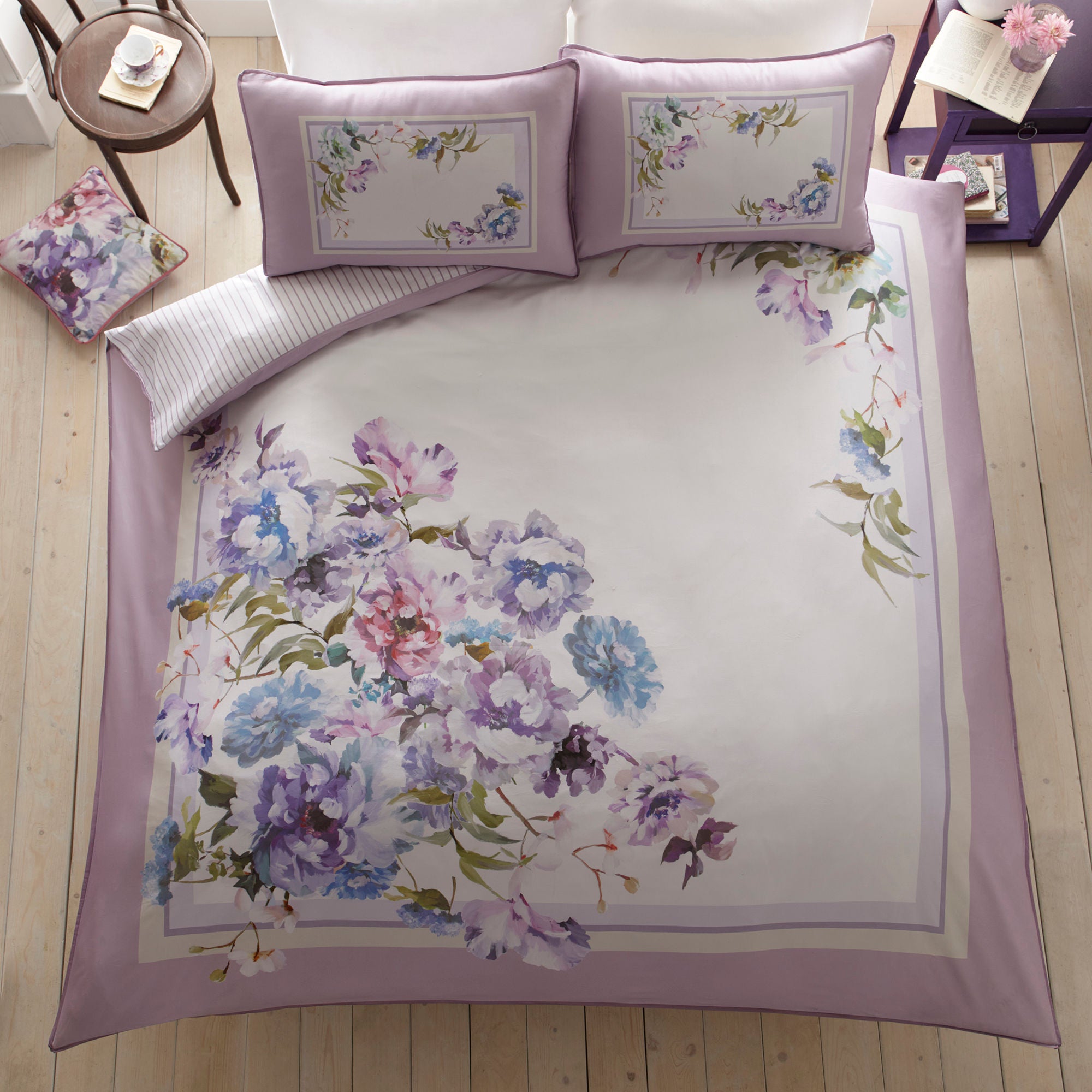 Arley Duvet Cover Set by Appletree Heritage in Mauve - Duvet Cover Set - Appletree Heritage