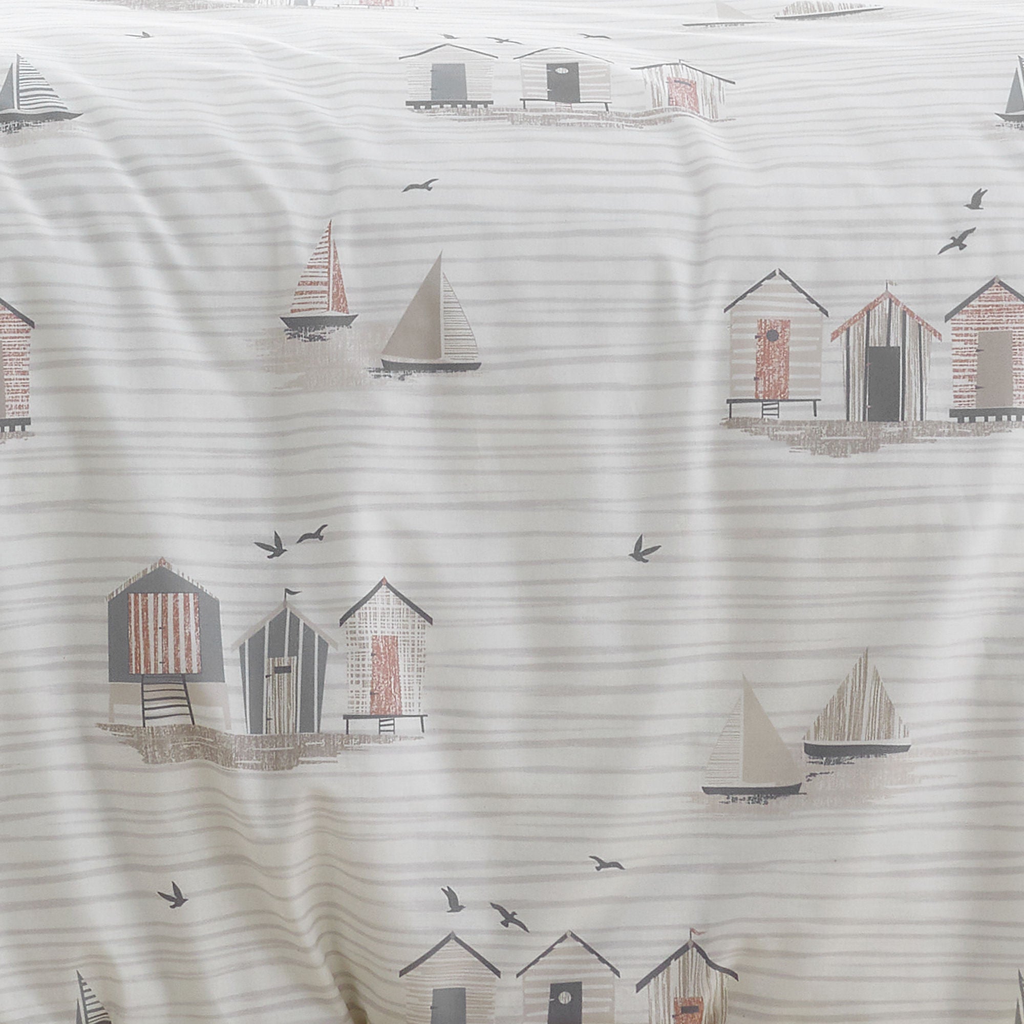 Beach Huts Duvet Cover Set by Fusion in Natural - Duvet Cover Set - Fusion