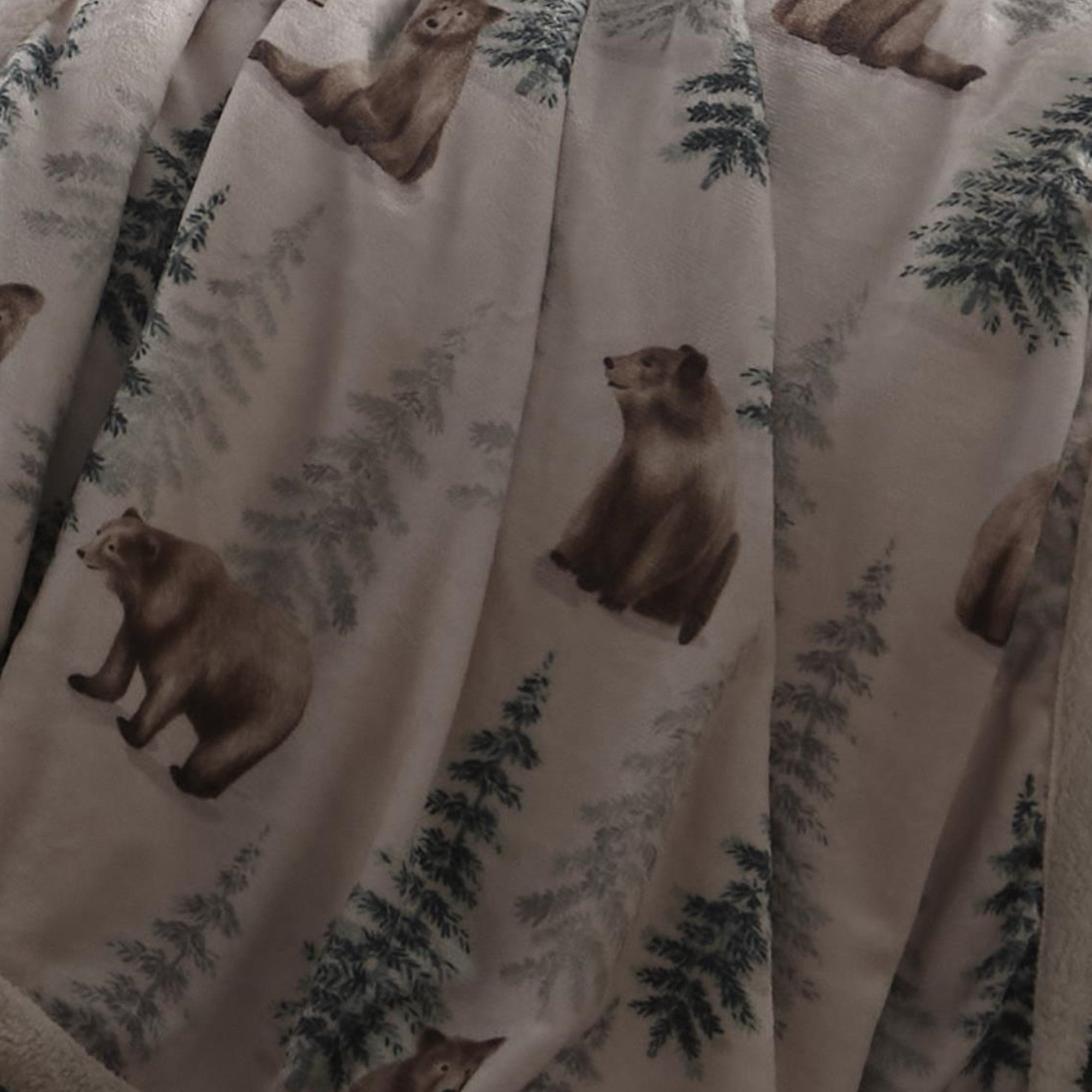 Bear Walks Bedspread by Dreams & Drapes Lodge in Natural 150cm x 200cm - Bedspread - Dreams & Drapes Lodge