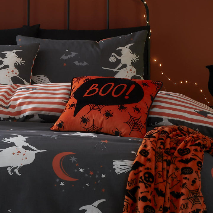 Halloween Boo Cushion by Bedlam in Orange 43 x 43cm