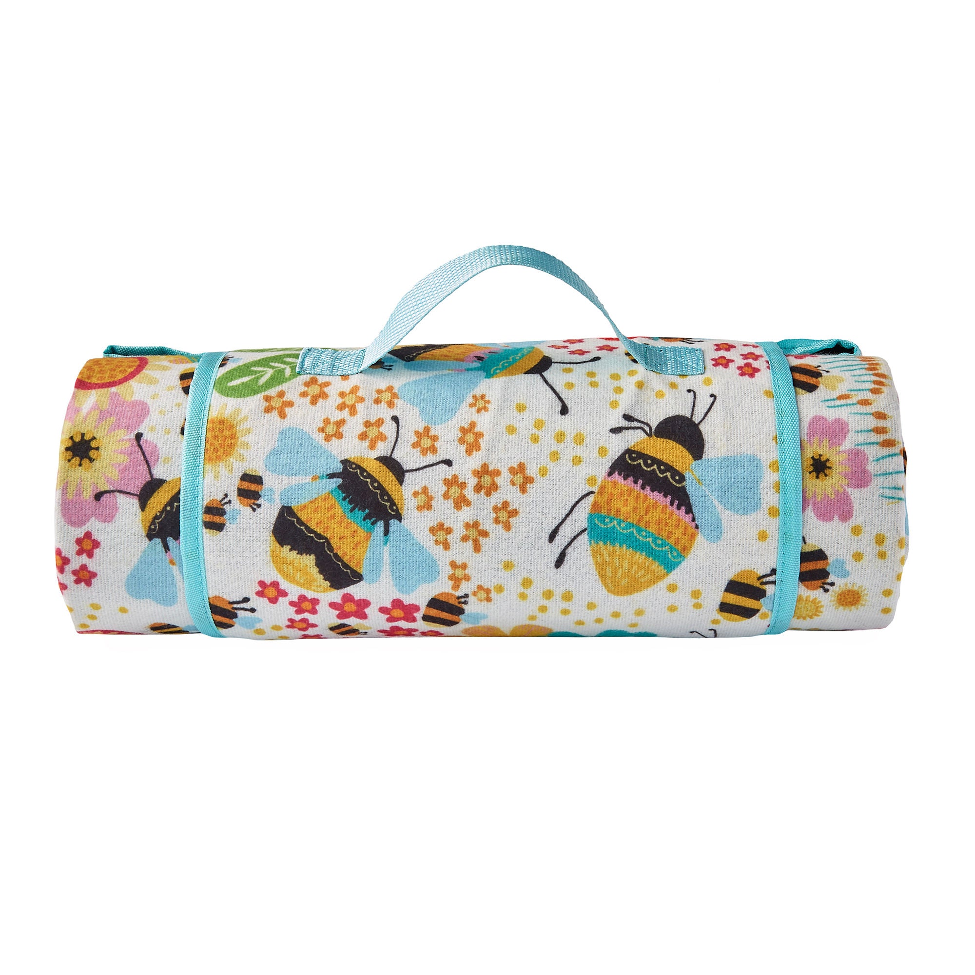 Buzzy Bee Outdoor Picnic Blanket by Fusion in Ochre 135 x 150cm - Picnic Blanket - Fusion