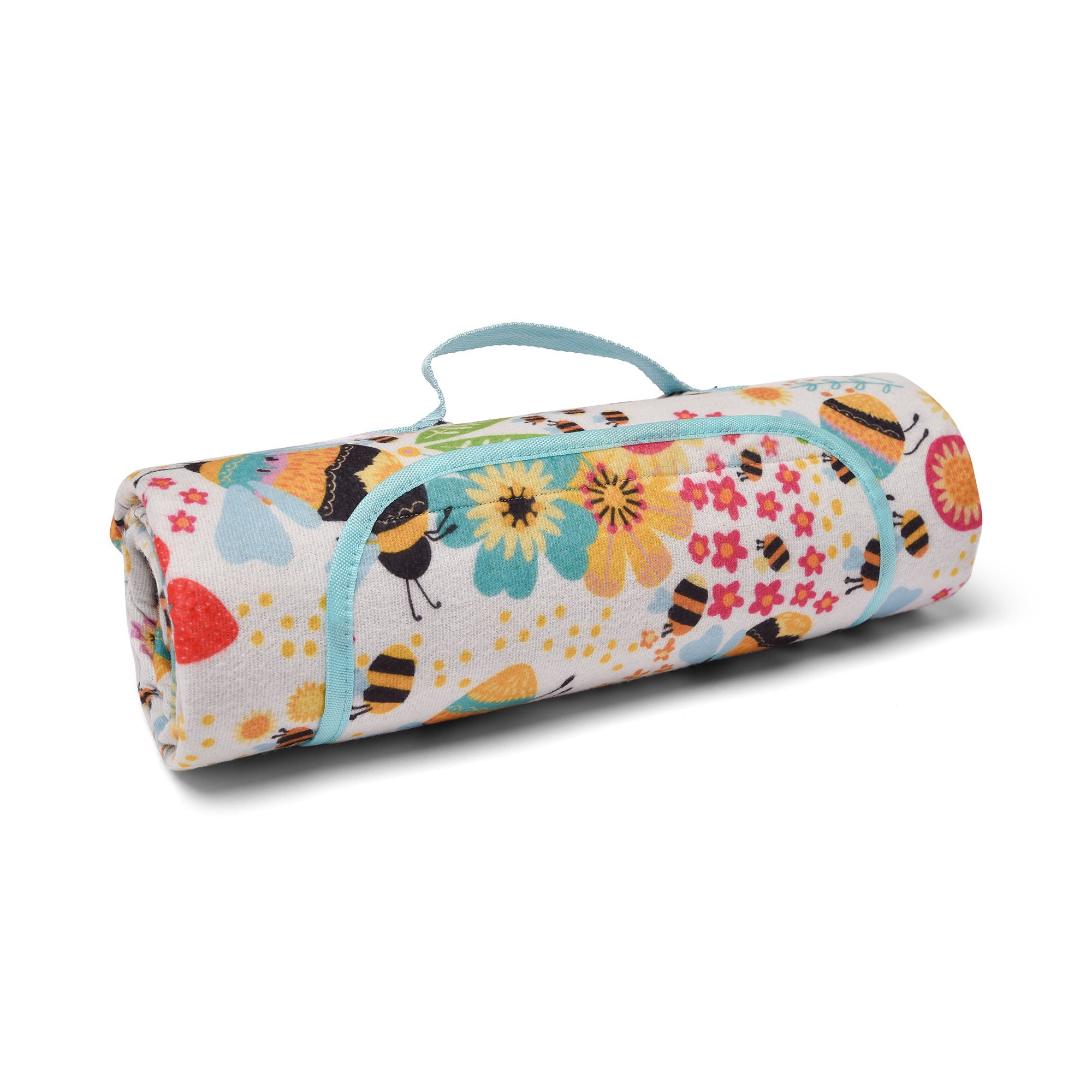 Buzzy Bee Outdoor Picnic Blanket by Fusion in Ochre 135 x 150cm - Picnic Blanket - Fusion