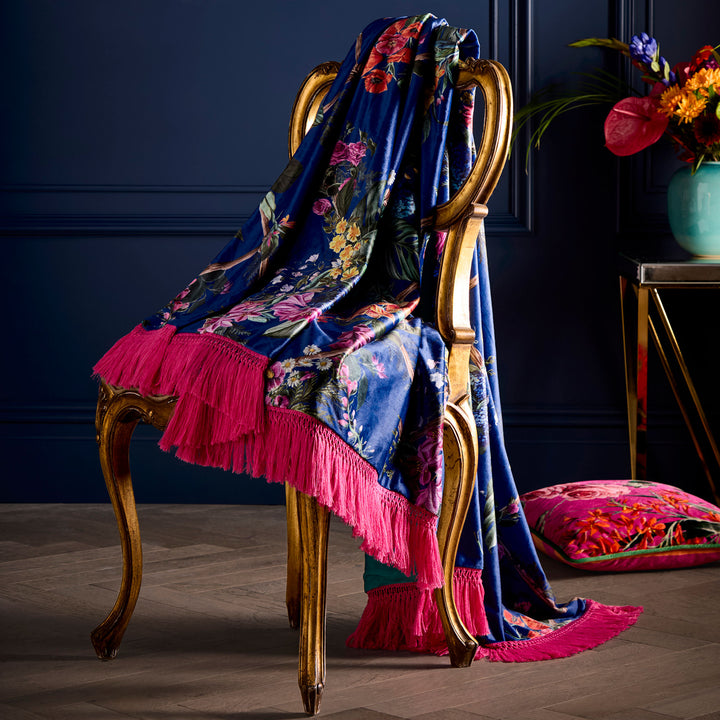 Cotswold Fantasia Throw by Laurence Llewelyn-Bowen in Navy 130 x 180cm