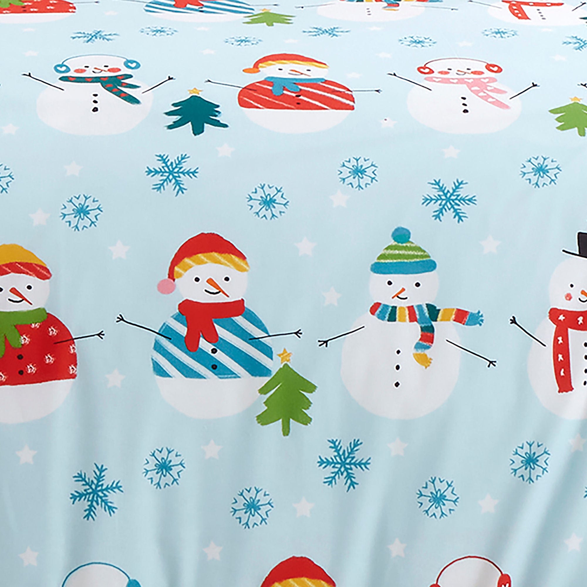 Christmas Snowman Duvet Cover Set by Fusion in Duck Egg - Duvet Cover Set - Fusion