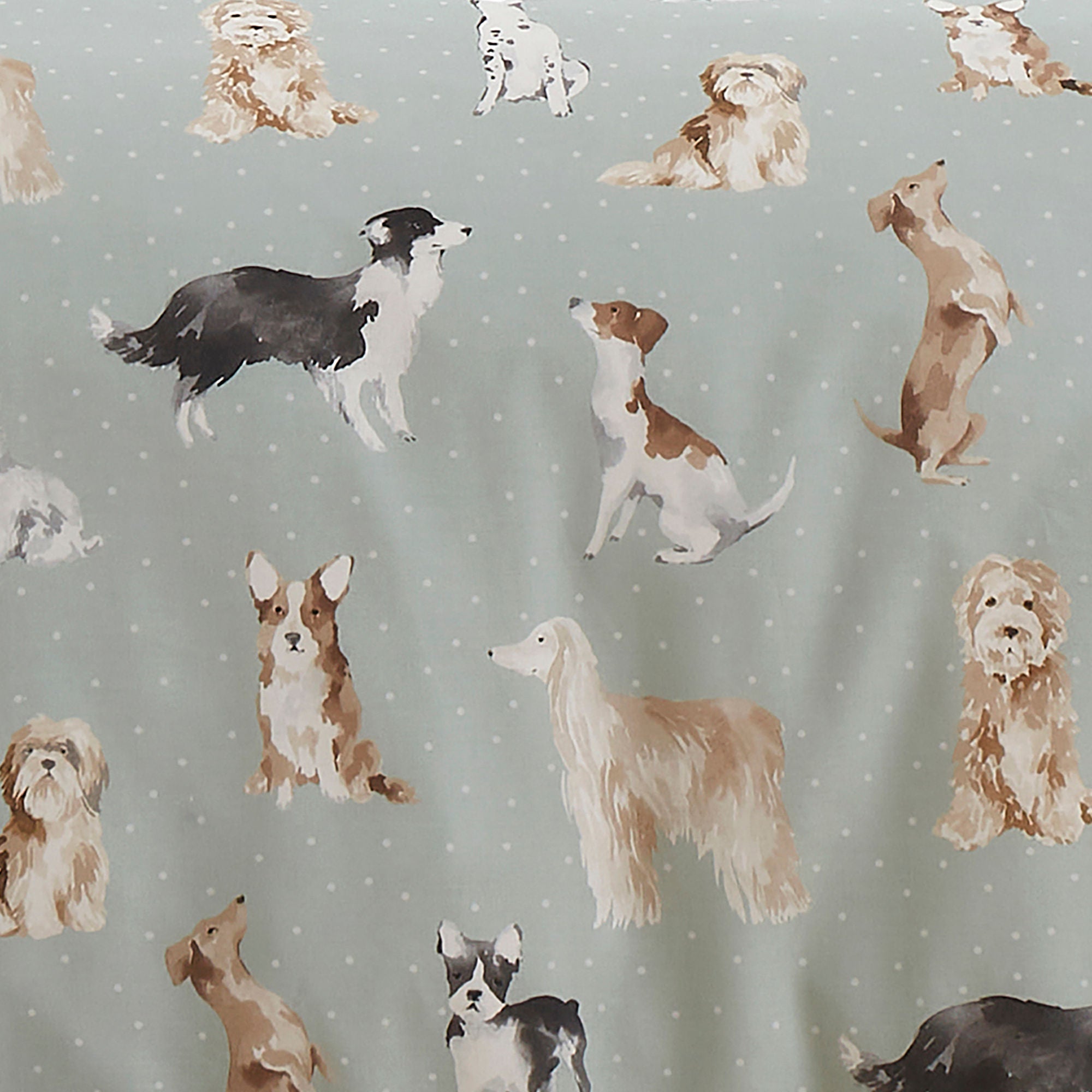 Cute Dogs Duvet Cover Set by Fusion in Duck Egg - Duvet Cover Set - Fusion