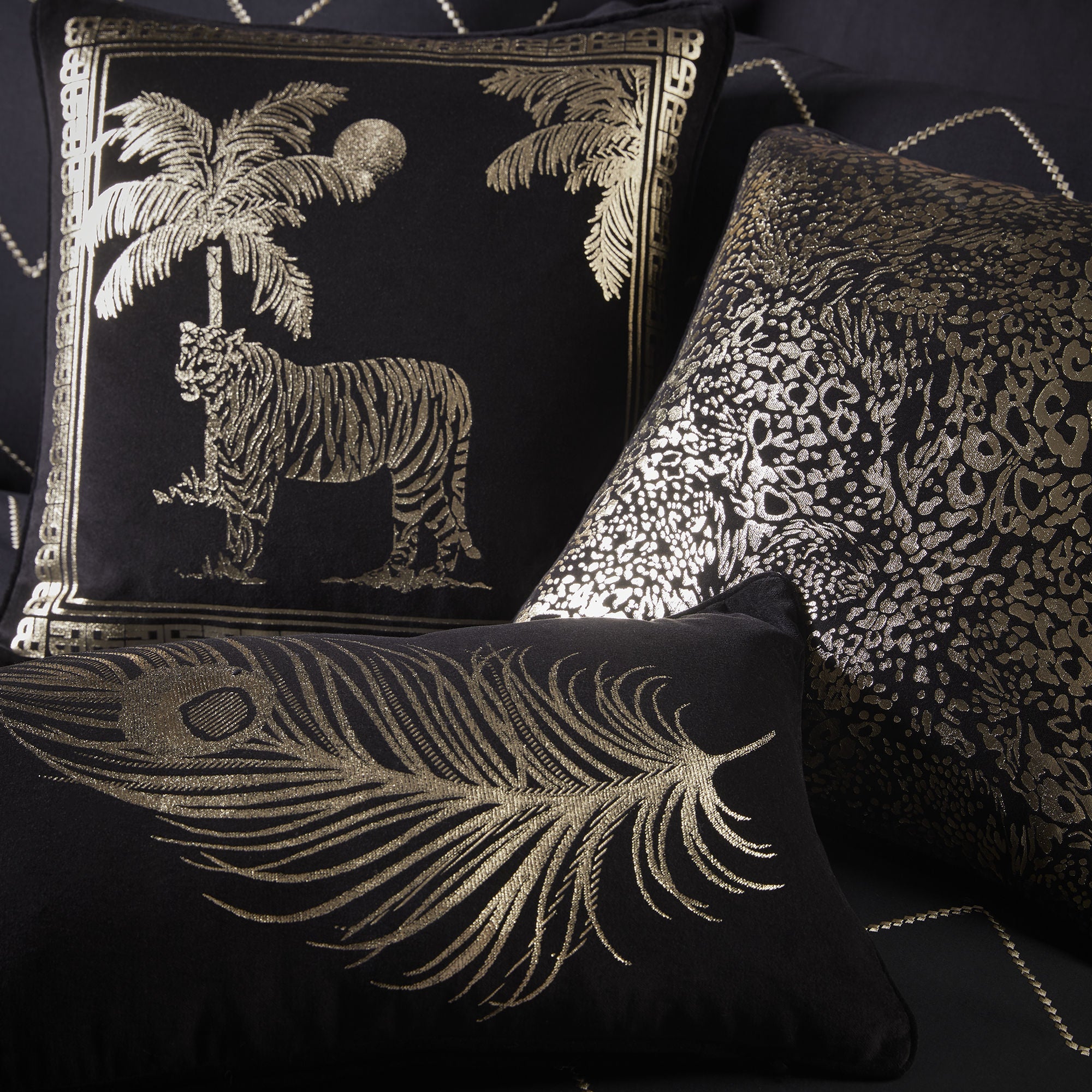 Dandy Cushion by Laurence Llewelyn-Bowen in Black 30 x 50cm - Cushion - Laurence Llewelyn-Bowen