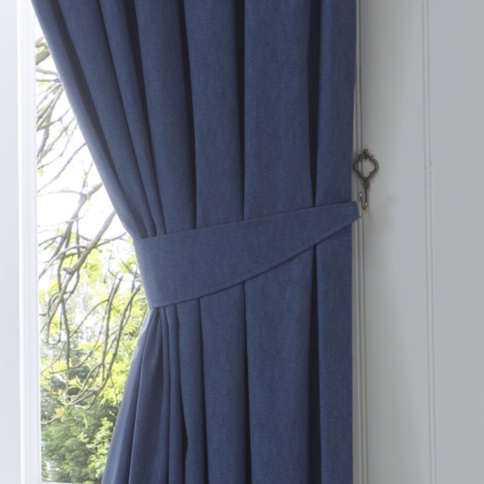 Dijon Pair Of Curtain Tiebacks by Fusion in Navy 26