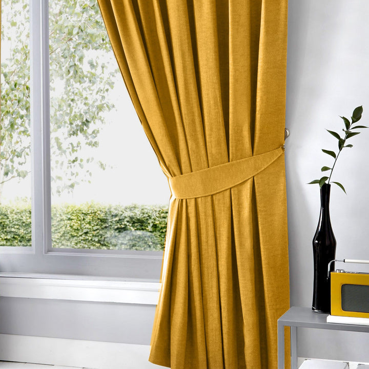 Dijon Pair Of Curtain Tiebacks by Fusion in Ochre 26