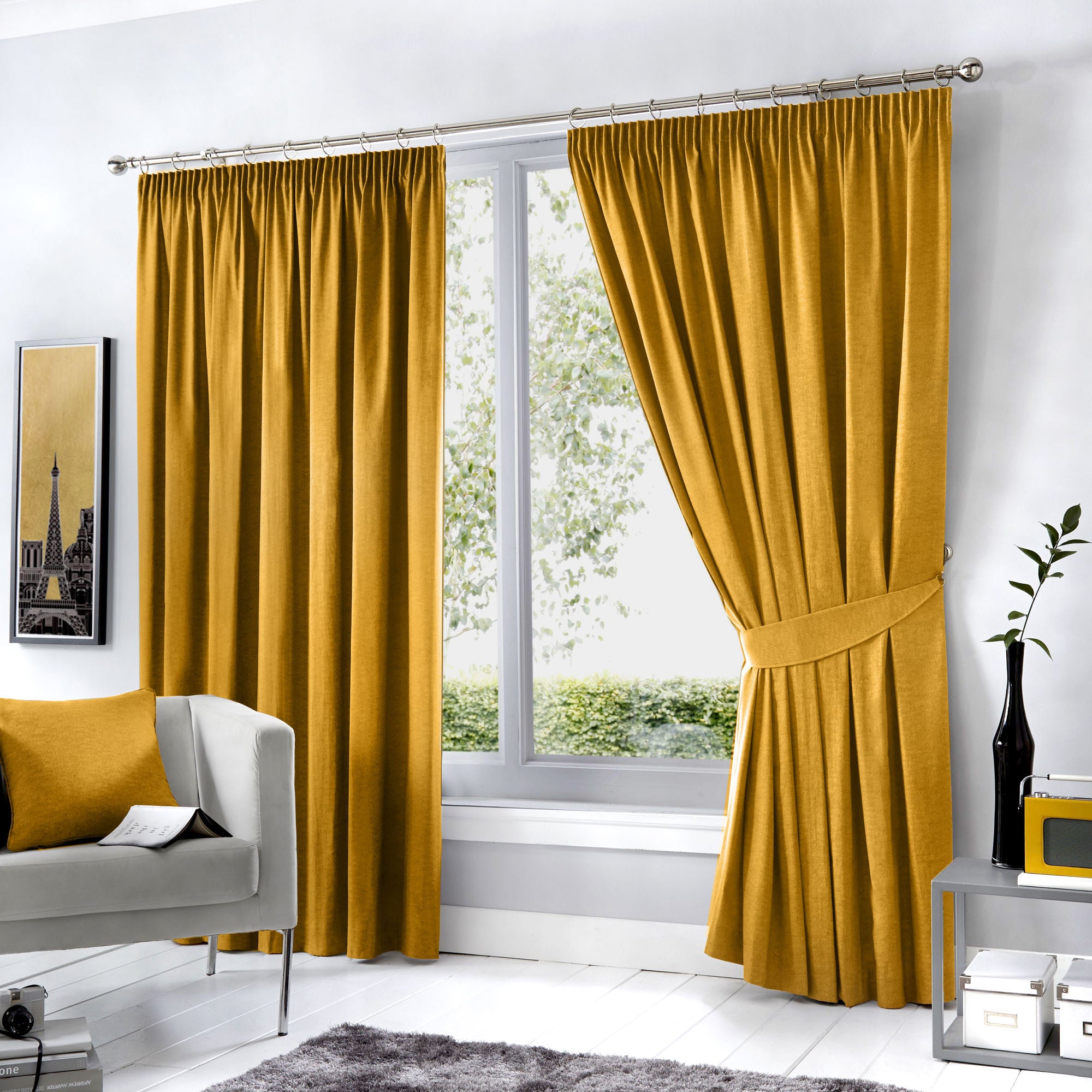 Dijon Pair Of Curtain Tiebacks by Fusion in Ochre 26