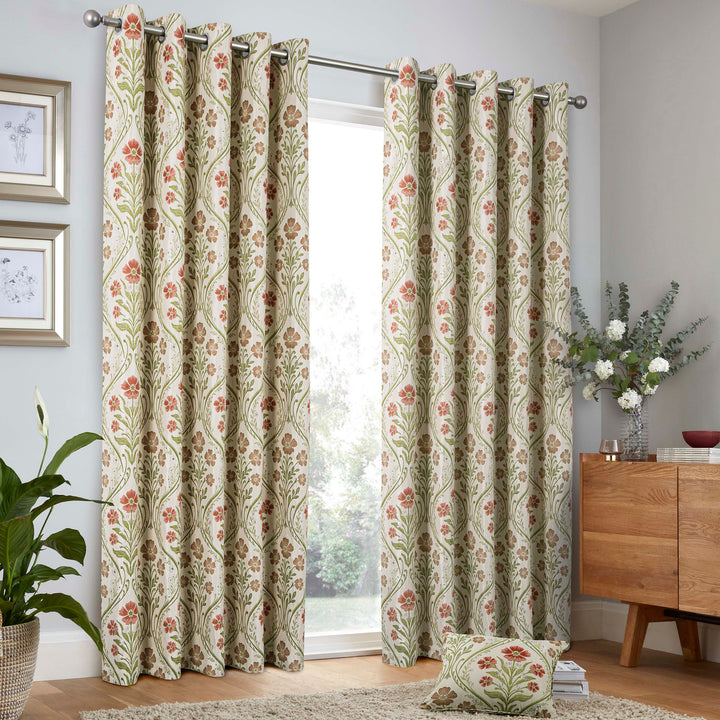 Estelle Pair of Eyelet Curtains by Curtina in Natural - Pair of Eyelet Curtains - Curtina