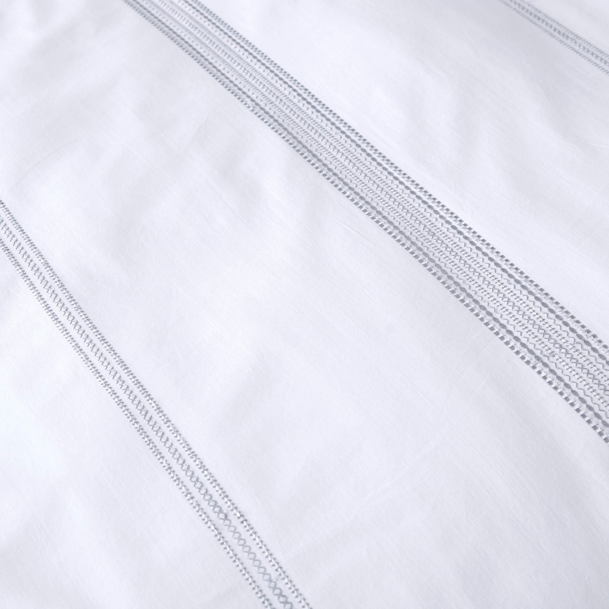 Embroidered Band Duvet Cover Set by Appletree Boutique in White - Duvet Cover Set - Appletree Boutique