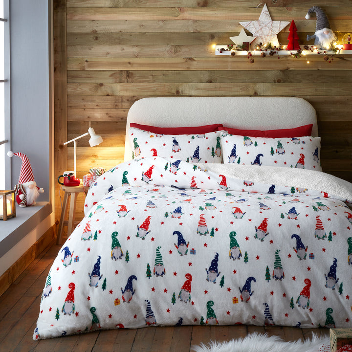 Festive Gonks Duvet Cover Set by Fusion in Red - Duvet Cover Set - Fusion