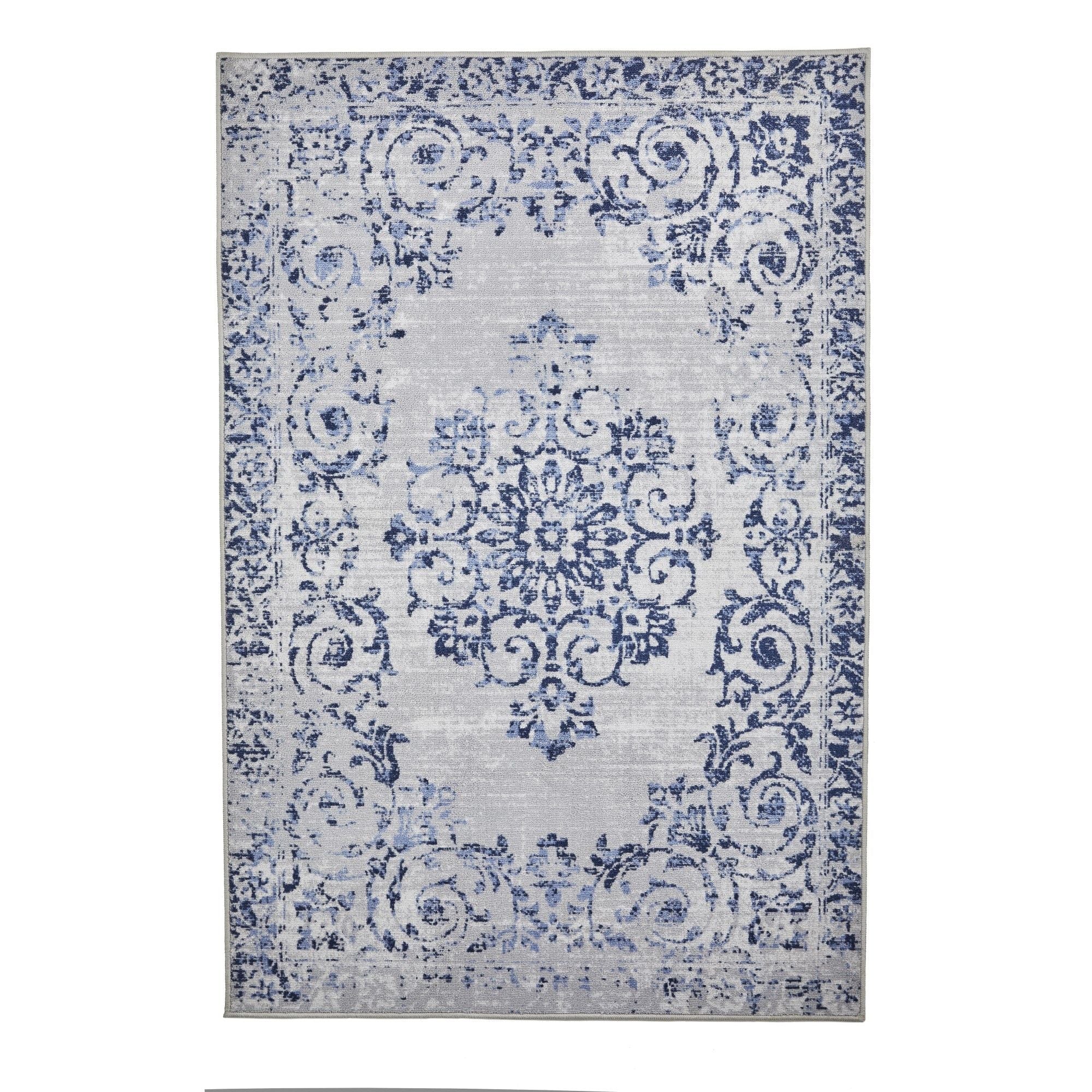 Faraday Washable Rug by Dreams & Drapes Design in Blue 120 x 180cm - Washable Rug - Dreams & Drapes Design