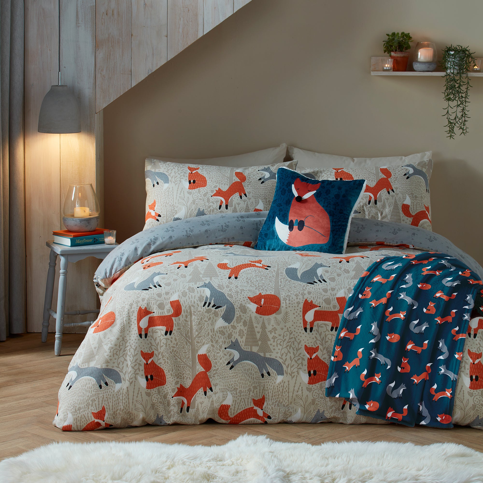 Foraging Fox Duvet Cover Set by Fusion Snug in Natural - Duvet Cover Set - Fusion Snug