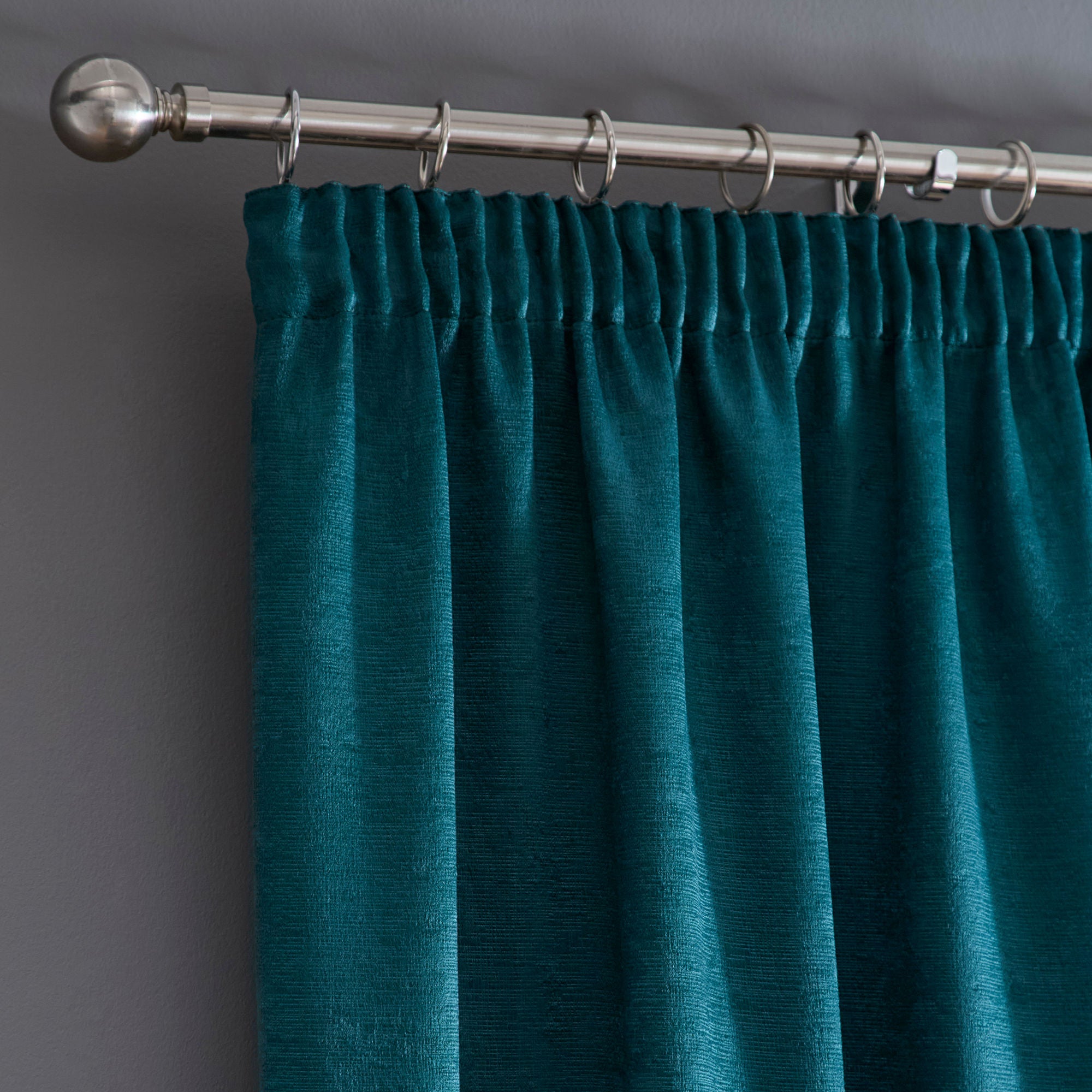 Galaxy Pair of Pencil Pleat Curtains by Fusion in Forest Green - Pair of Pencil Pleat Curtains - Fusion