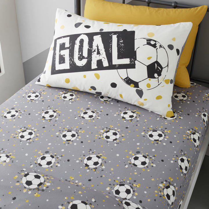 Goal 25cm Fitted Bed Sheet by Bedlam in Gold