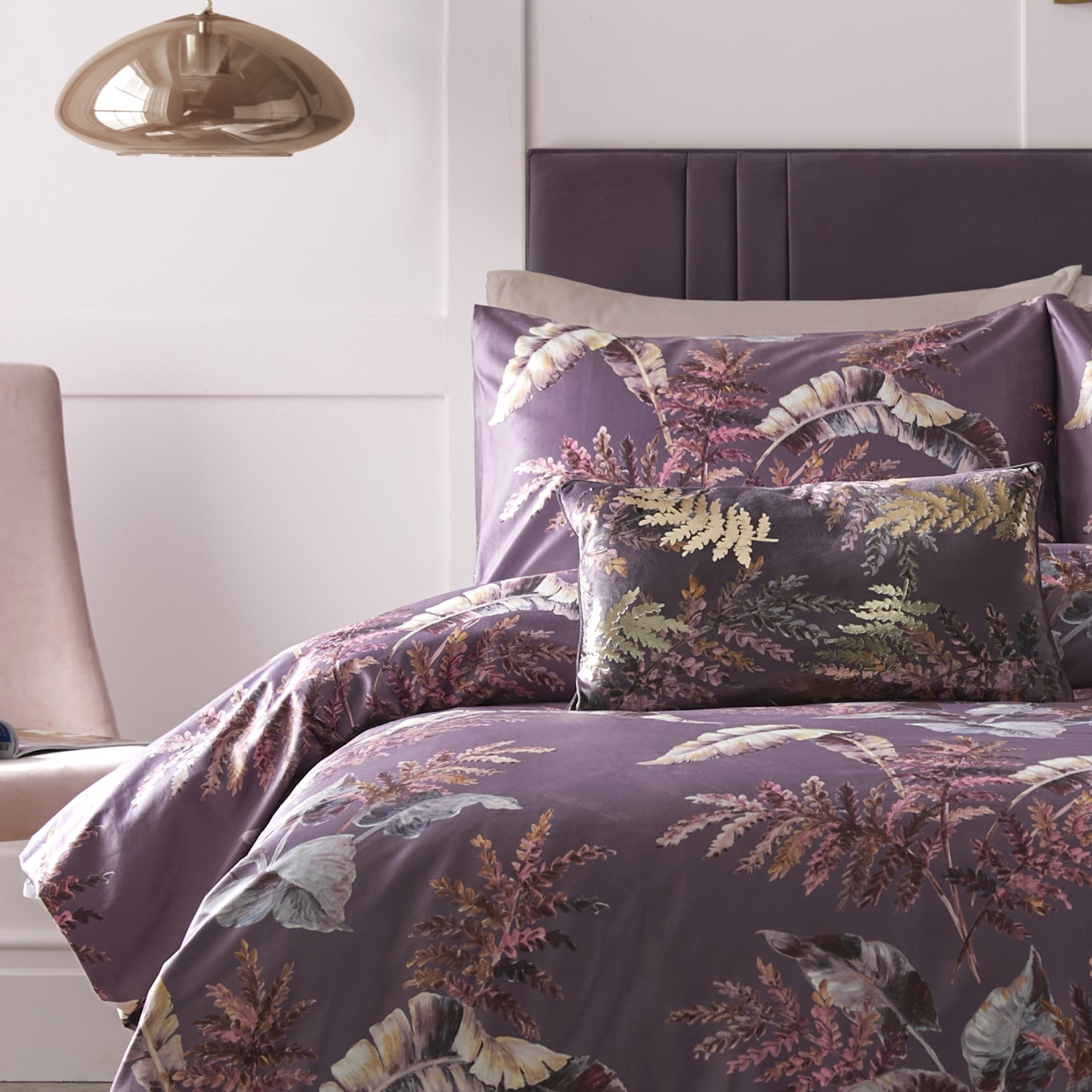 Josette Duvet Cover Set by Soiree in Mauve - Duvet Cover Set - Soiree