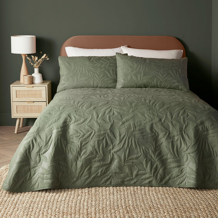 Luana Bedspread by Serene in Dark Green 200cm X 230cm - Bedspread - Serene