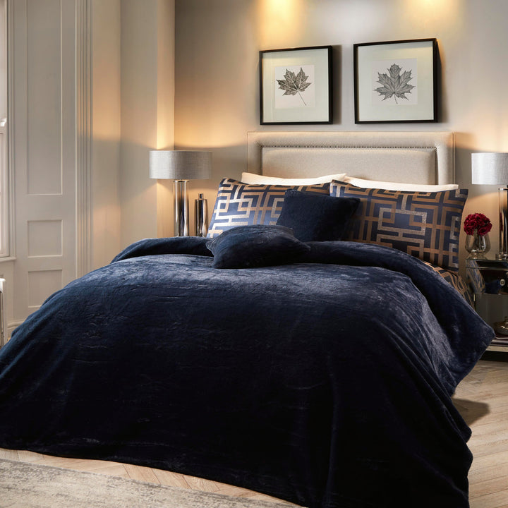 Lucie Bedspread by Soiree in Navy 150cm x 220cm - Bedspread - Soiree