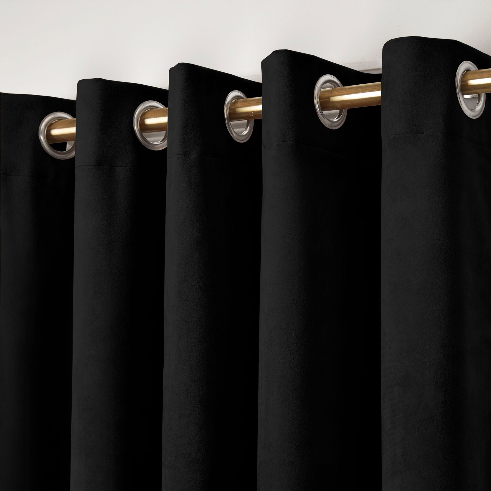 Montrose Pair of Eyelet Curtains by Laurence Llewelyn-Bowen in Black - Pair of Eyelet Curtains - Laurence Llewelyn-Bowen