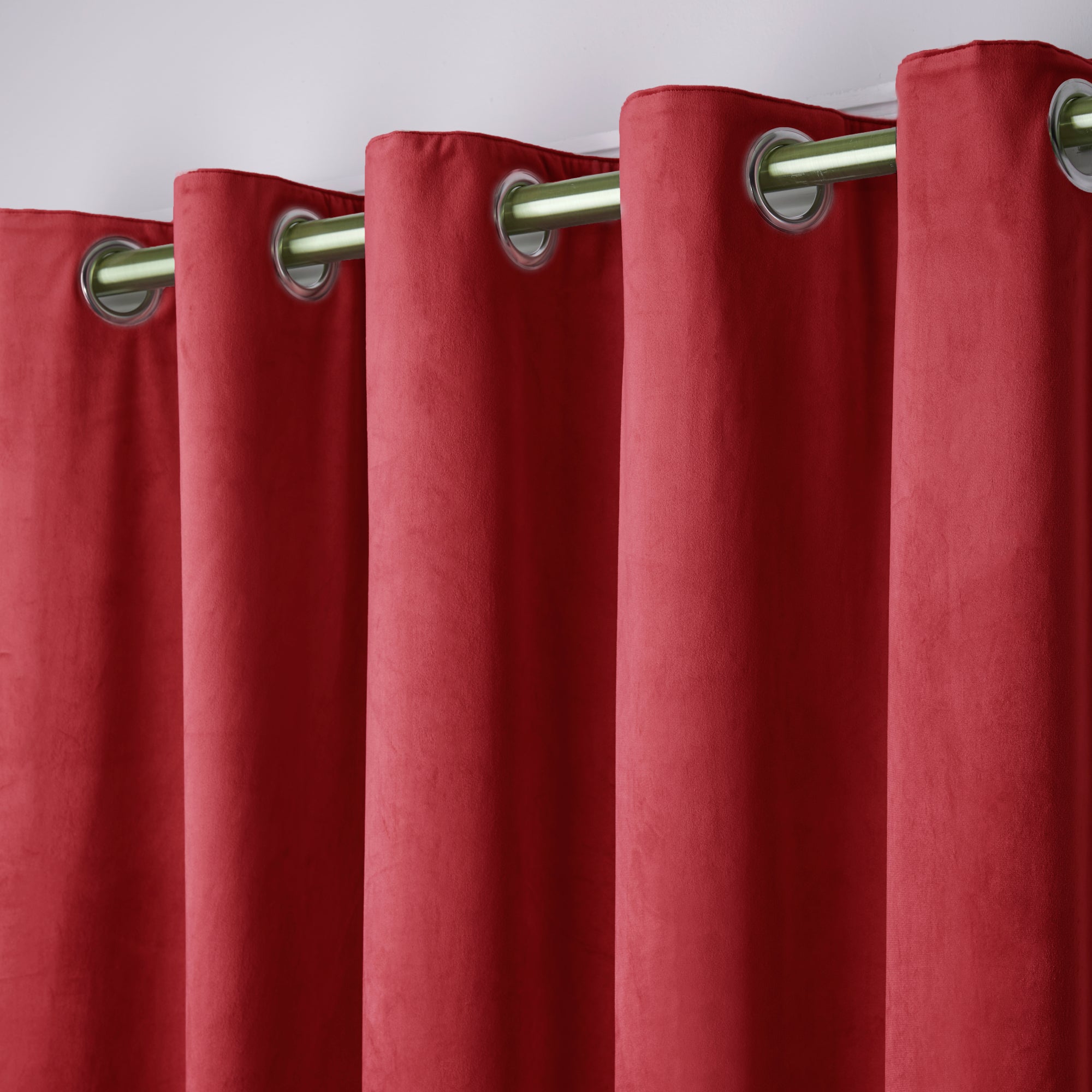 Montrose Pair of Eyelet Curtains by Laurence Llewelyn-Bowen in Claret - Pair of Eyelet Curtains - Laurence Llewelyn-Bowen