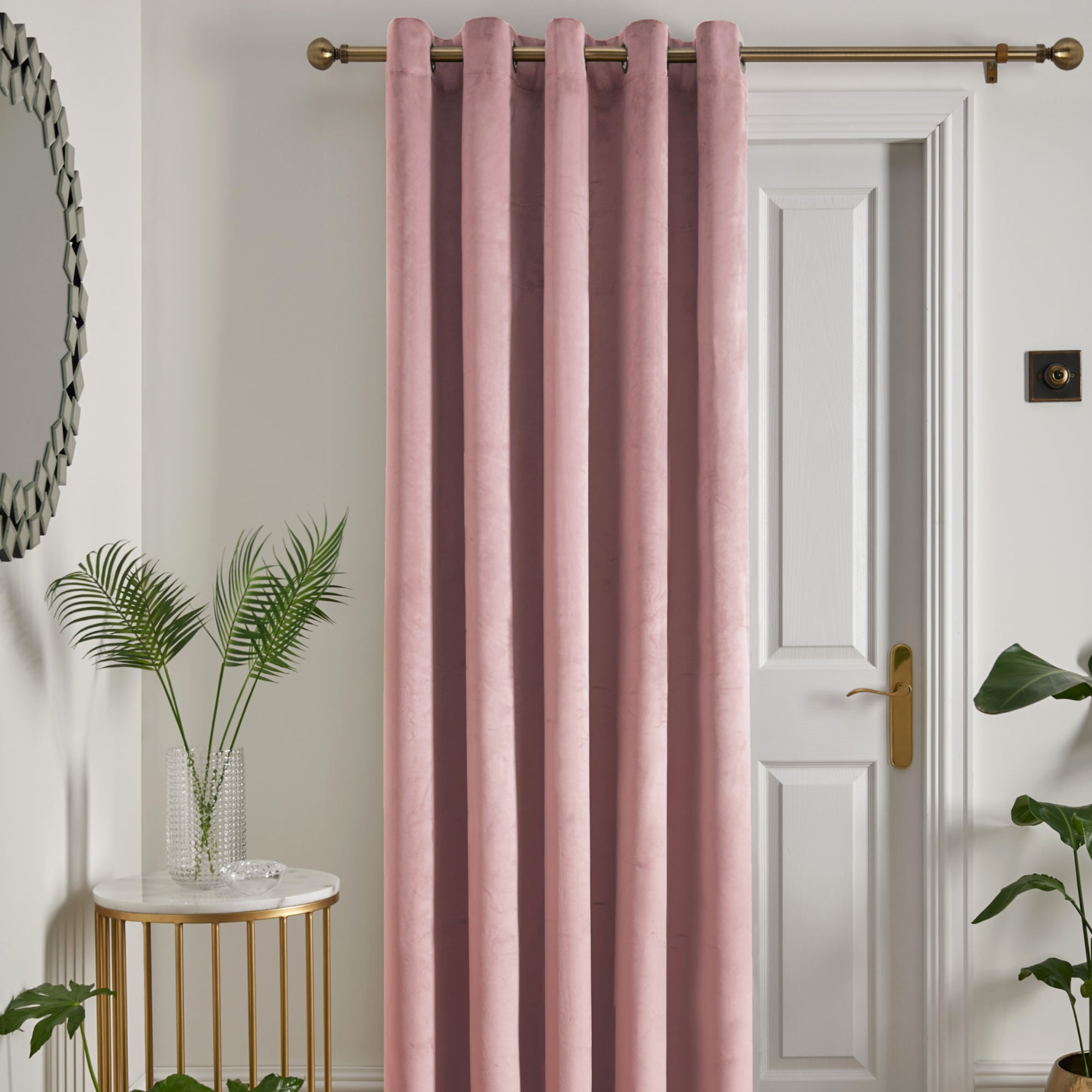 Montrose Eyelet Single Panel Door Curtain by Laurence Llewelyn-Bowen in Blush - Eyelet Single Panel Door Curtain - Laurence Llewelyn-Bowen