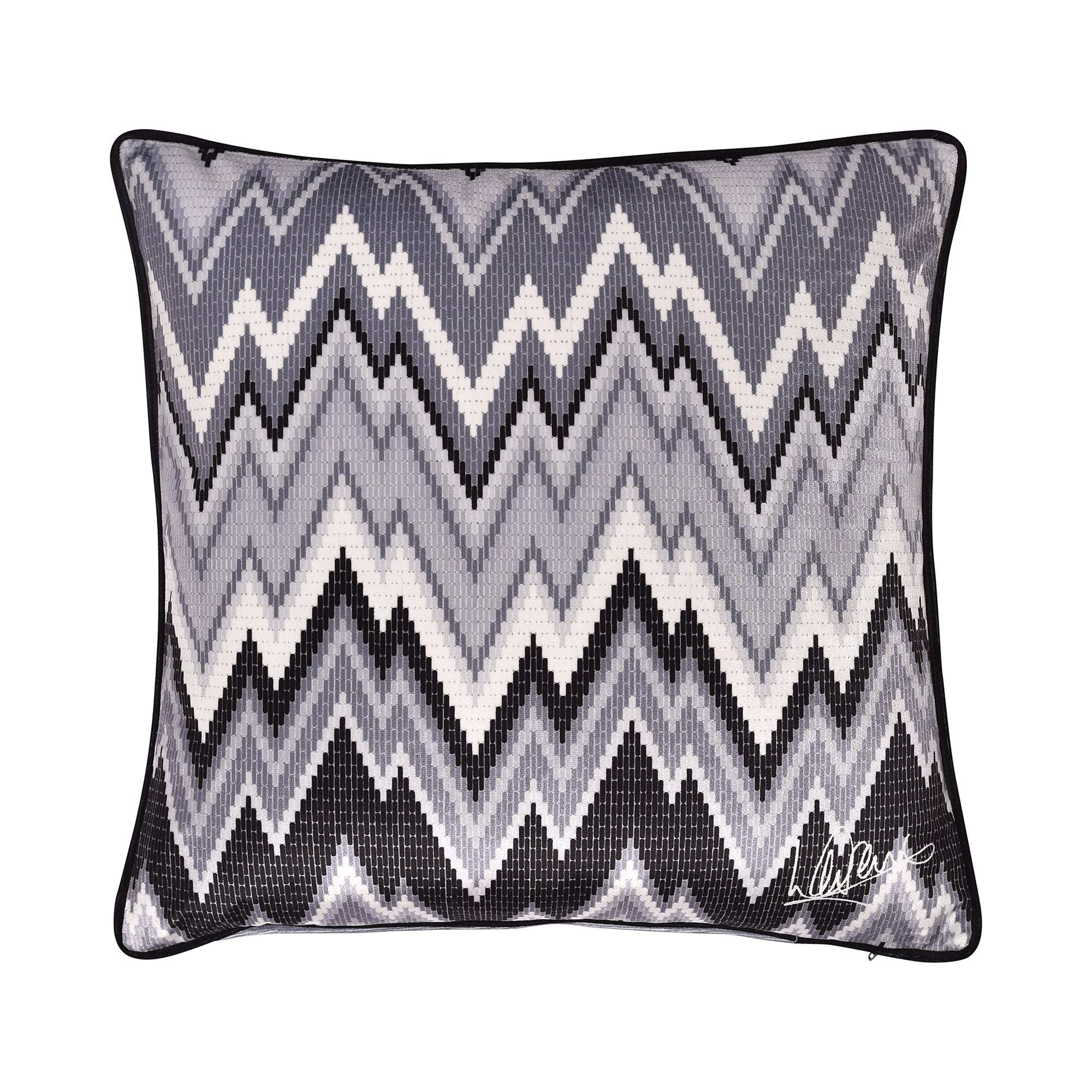 Pants on Fire Cushion by Laurence Llewelyn-Bowen in Black/White 43 x 43cm - Cushion - Laurence Llewelyn-Bowen