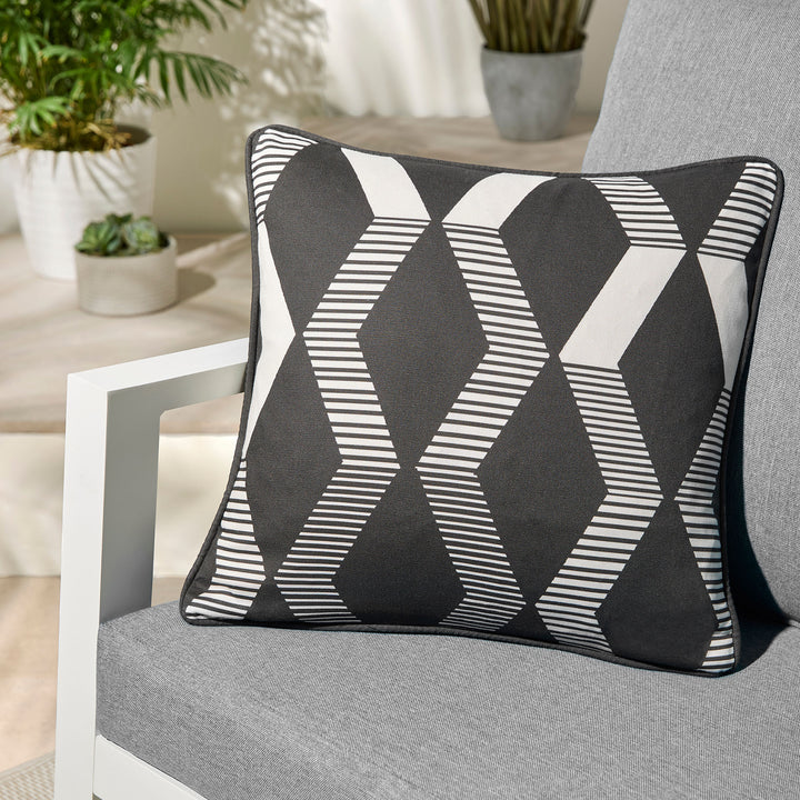 Rico Cushion by Fusion in Black 43 x 43cm