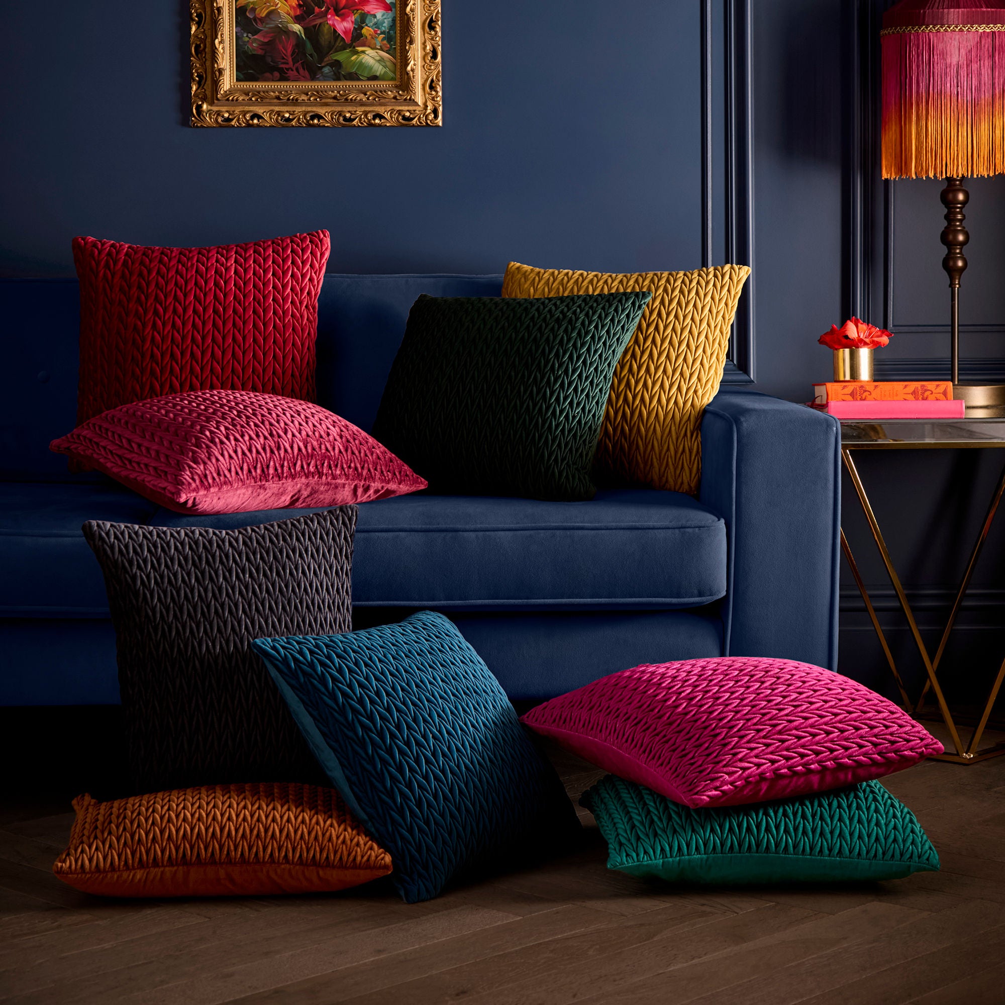 Amory Cushion by Laurence Llewelyn-Bowen in Fuchsia 43 x 43cm