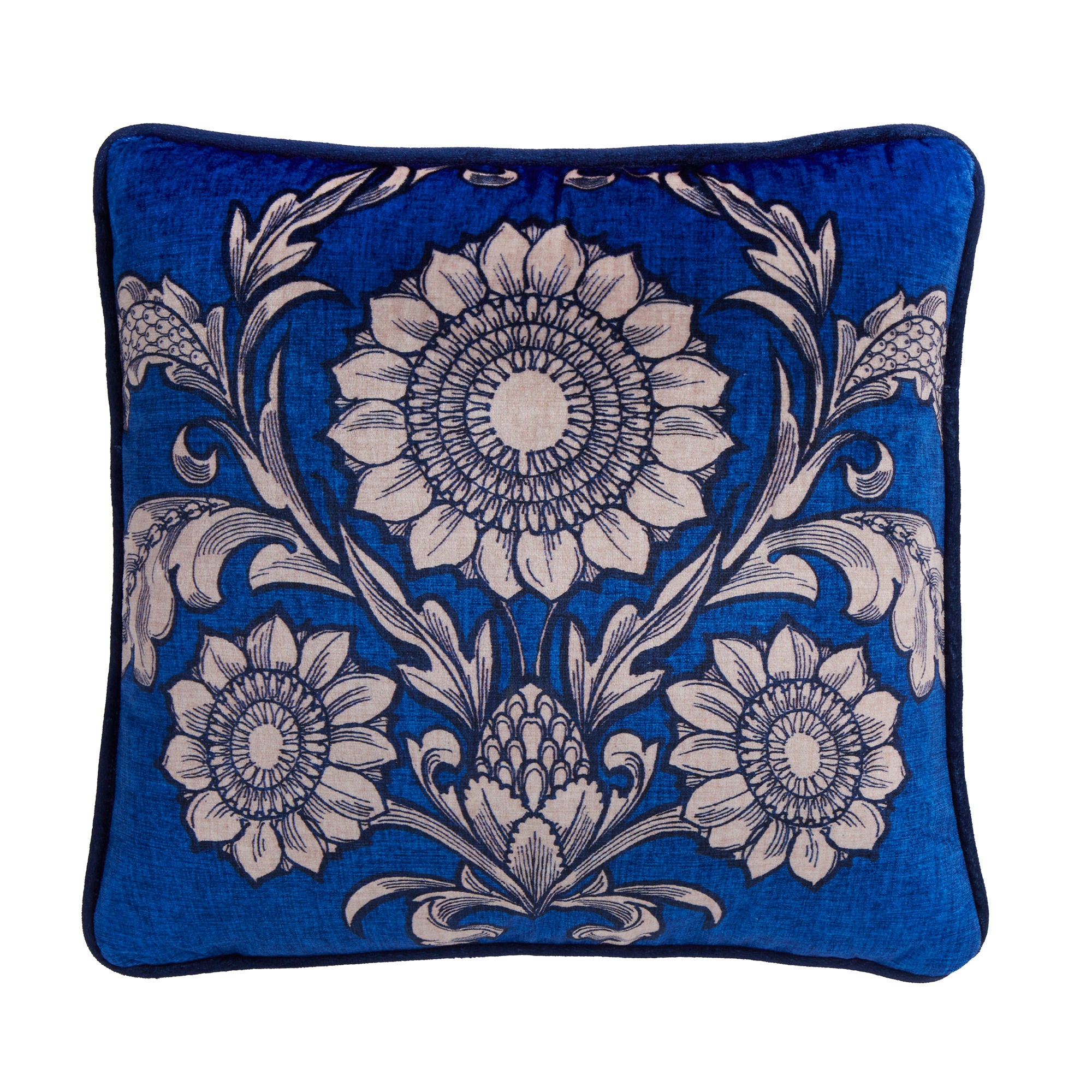 Romilly Cushion by Laurence Llewelyn-Bowen in Blue 43 x 43cm - Cushion - Laurence Llewelyn-Bowen
