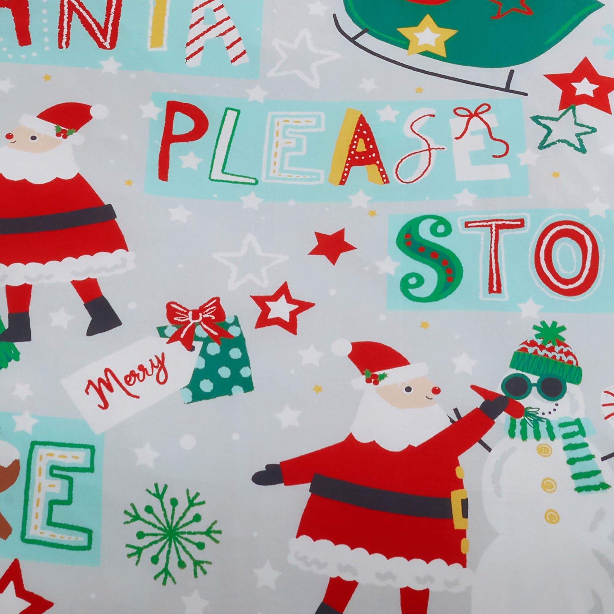 Santa Please Stop Here Duvet Cover Set by Bedlam in Grey - Duvet Cover Set - Bedlam