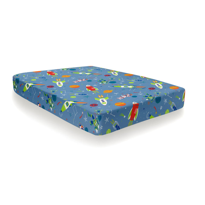 Supersonic 25cm Fitted Bed Sheet by Bedlam in Blue - 25cm Fitted Bed Sheet - Bedlam