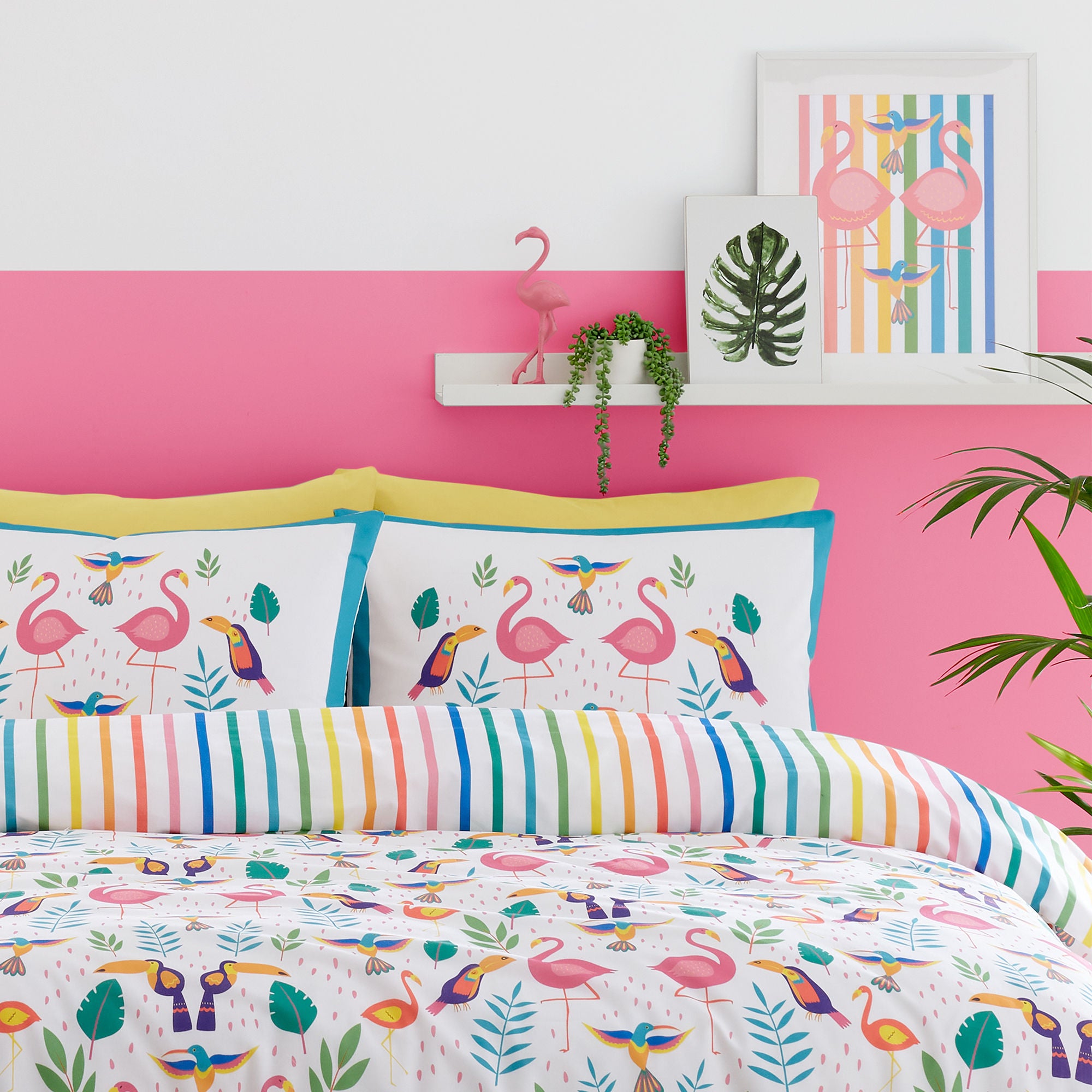 Tropical Flamingo Duvet Cover Set by Fusion in Pink - Duvet Cover Set - Fusion