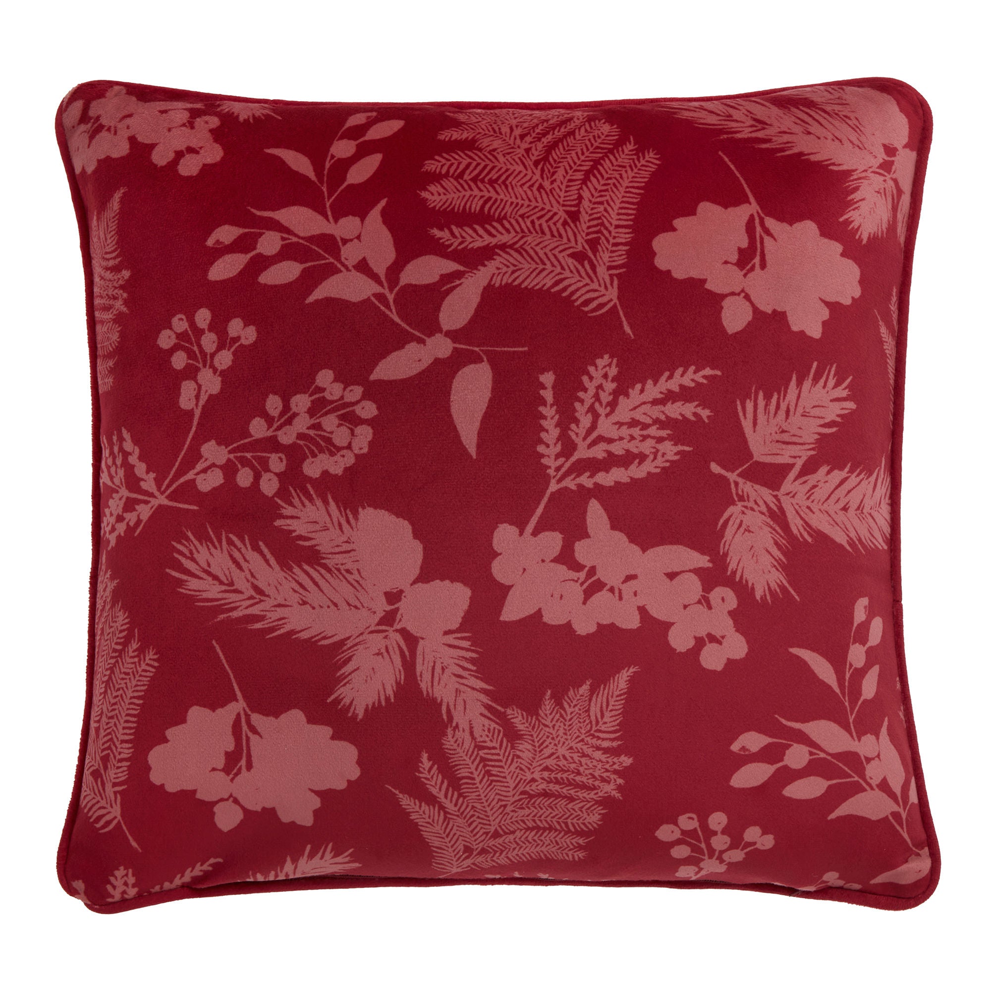 Winter Sprigs Cushion by Dreams & Drapes Lodge in Green 43 x 43cm - Cushion - Dreams & Drapes Lodge