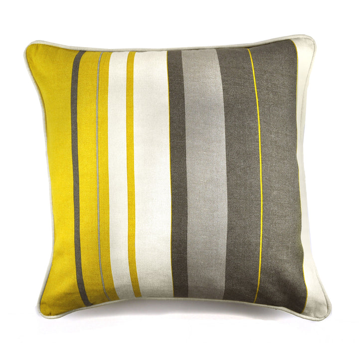 Whitworth Stripe Cushion by Fusion in Ochre 43 x 43cm - Cushion - Fusion