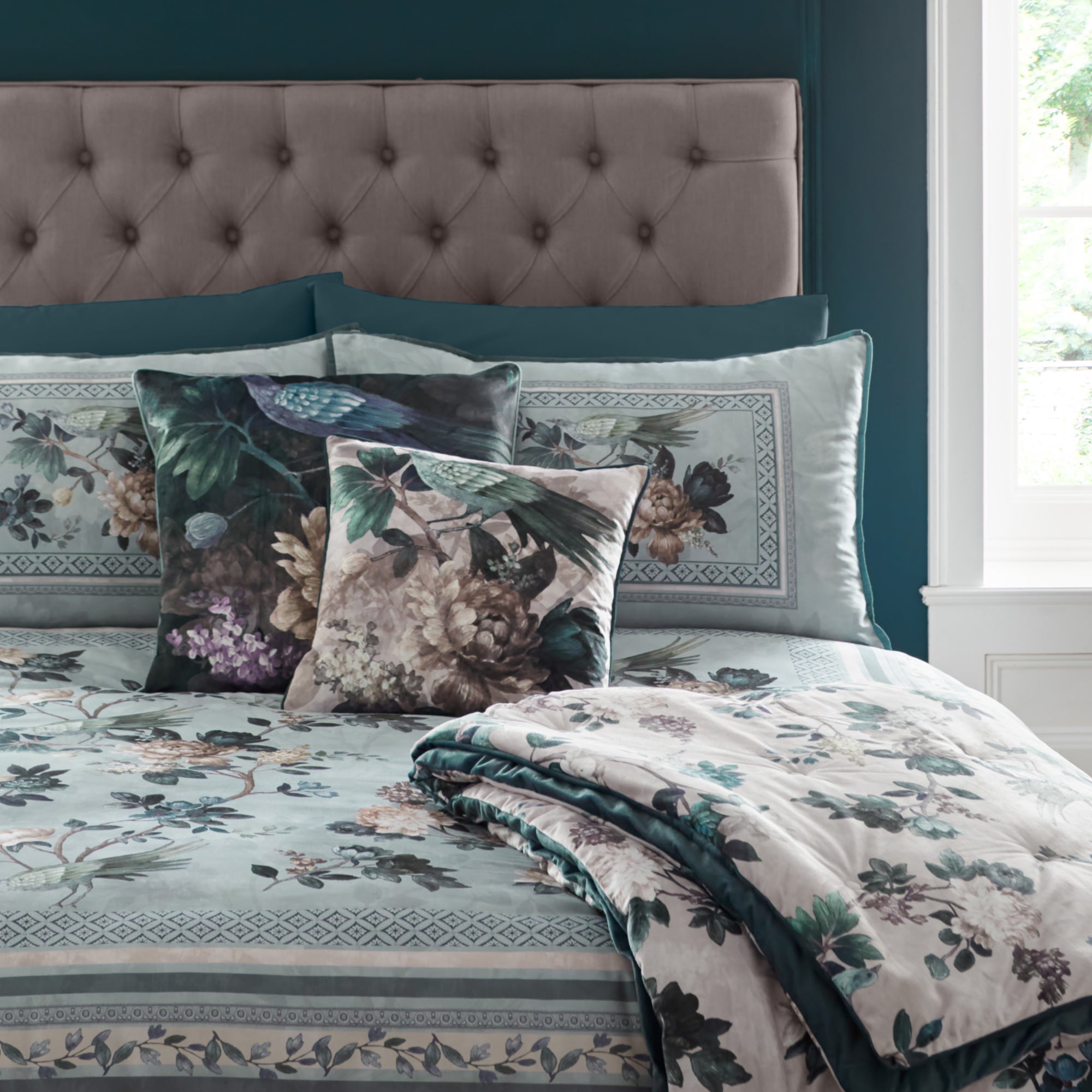 Windsford Duvet Cover Set by Appletree Heritage in Teal - Duvet Cover Set - Appletree Heritage