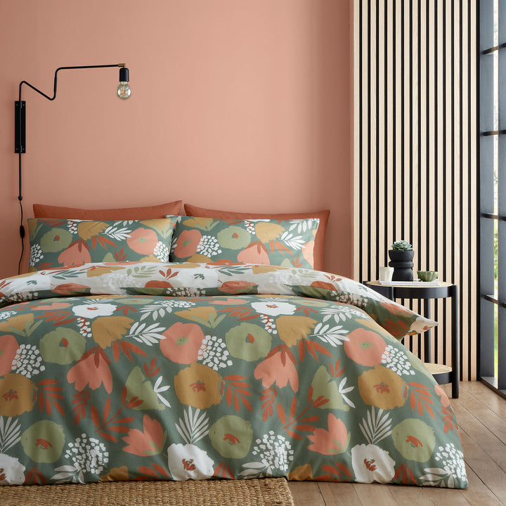 Yasmin Duvet Cover Set by Fusion in Green - Duvet Cover Set - Fusion