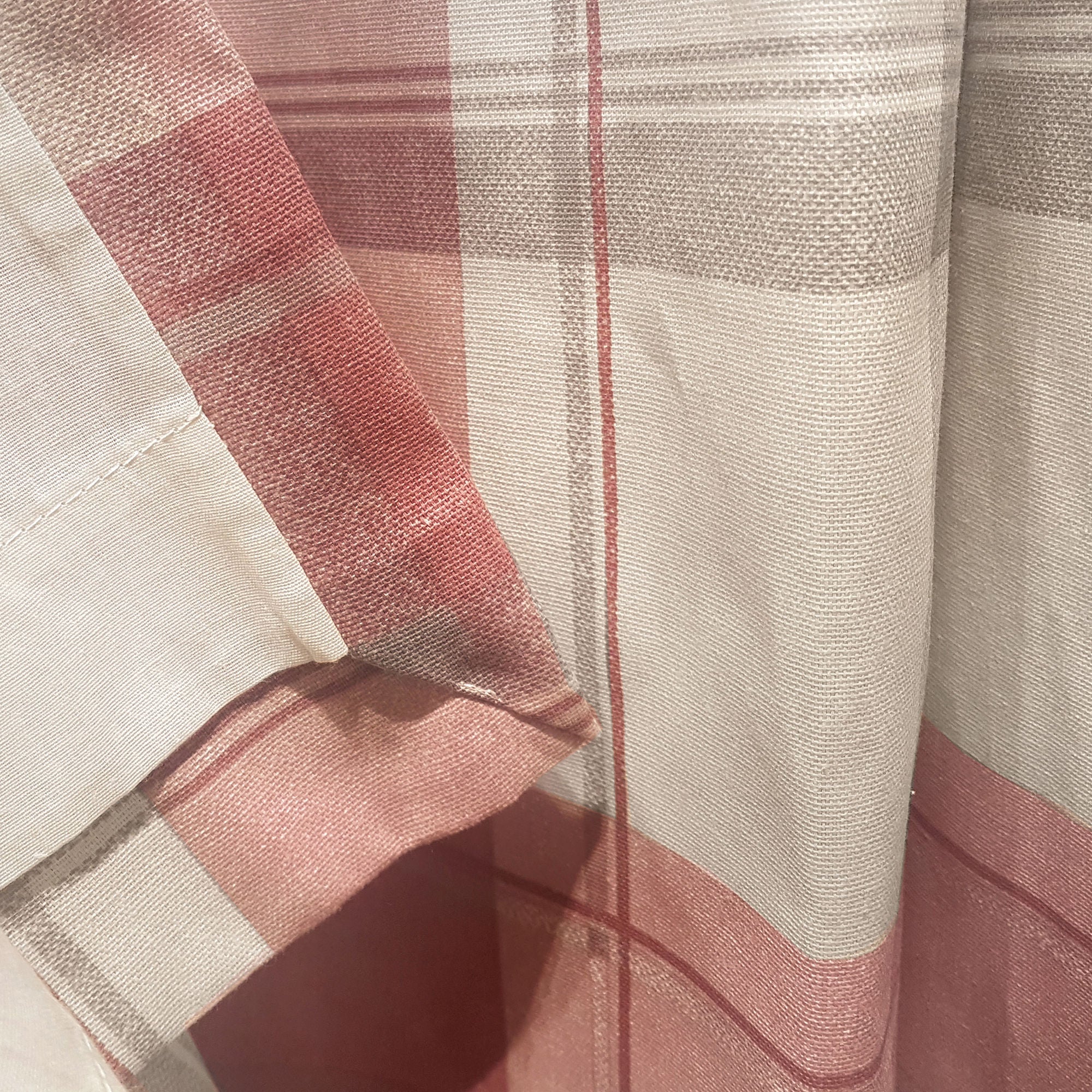 Balmoral Check Pair of Eyelet Curtains by Fusion in Blush - Pair of Eyelet Curtains - Fusion