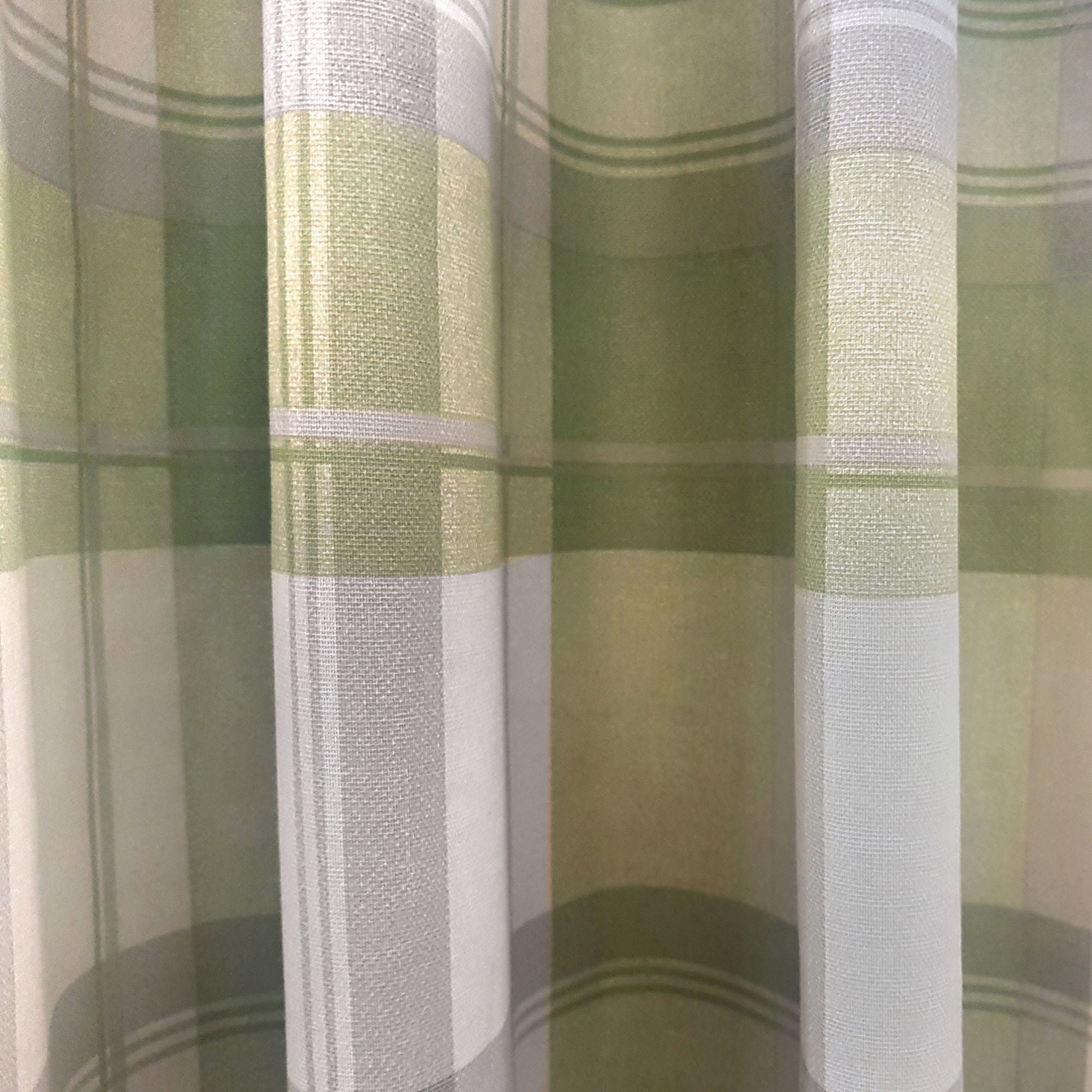 Balmoral Check Pair of Eyelet Curtains by Fusion in Green - Pair of Eyelet Curtains - Fusion