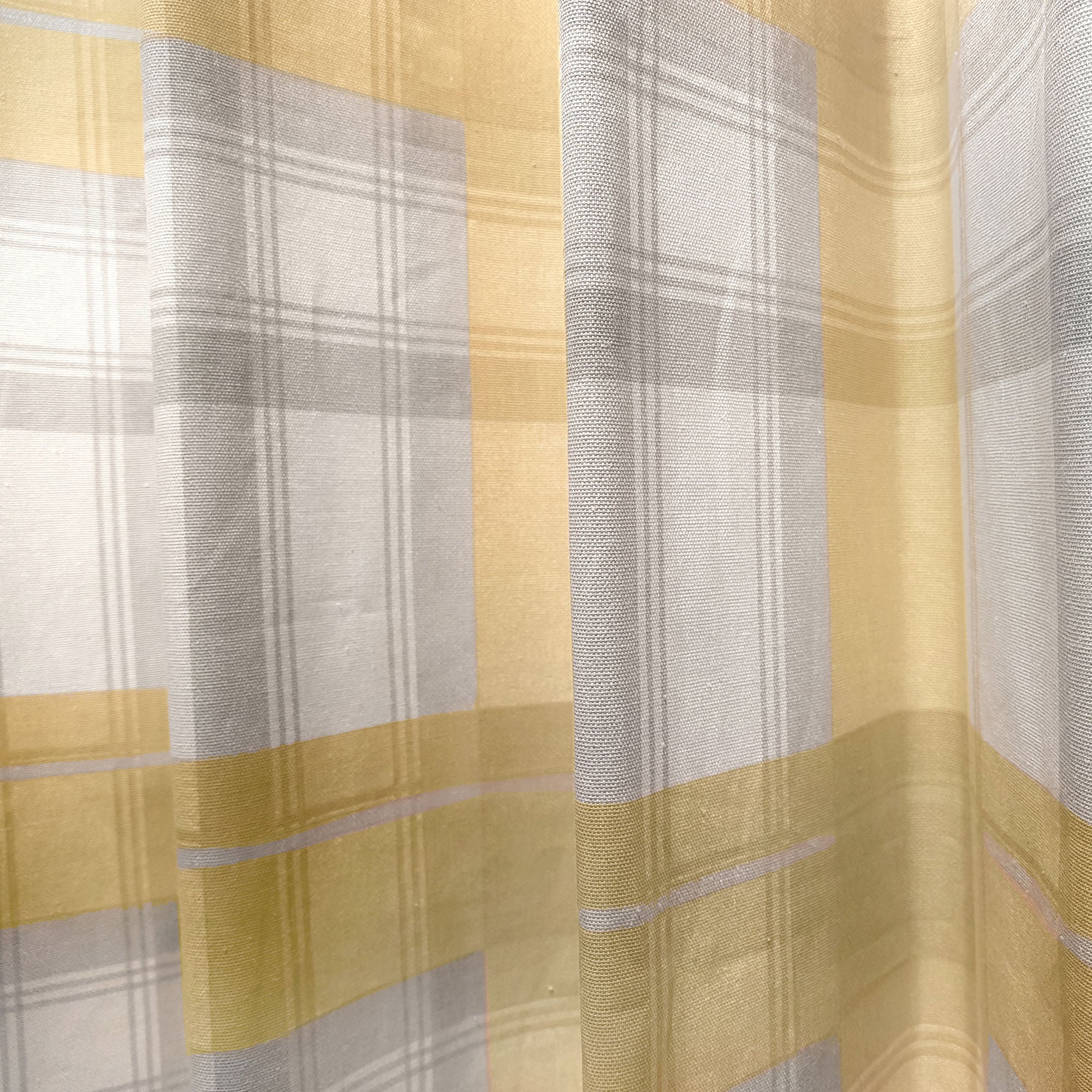 Balmoral Check Pair of Eyelet Curtains by Fusion in Ochre - Pair of Eyelet Curtains - Fusion