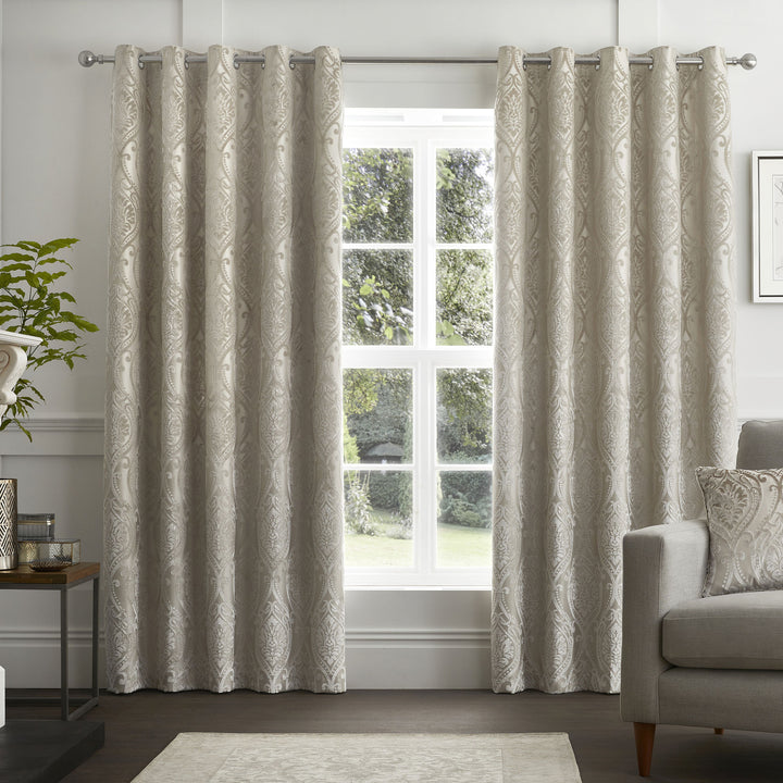 Chateau Pair of Eyelet Curtains by Curtina in Natural - Pair of Eyelet Curtains - Curtina