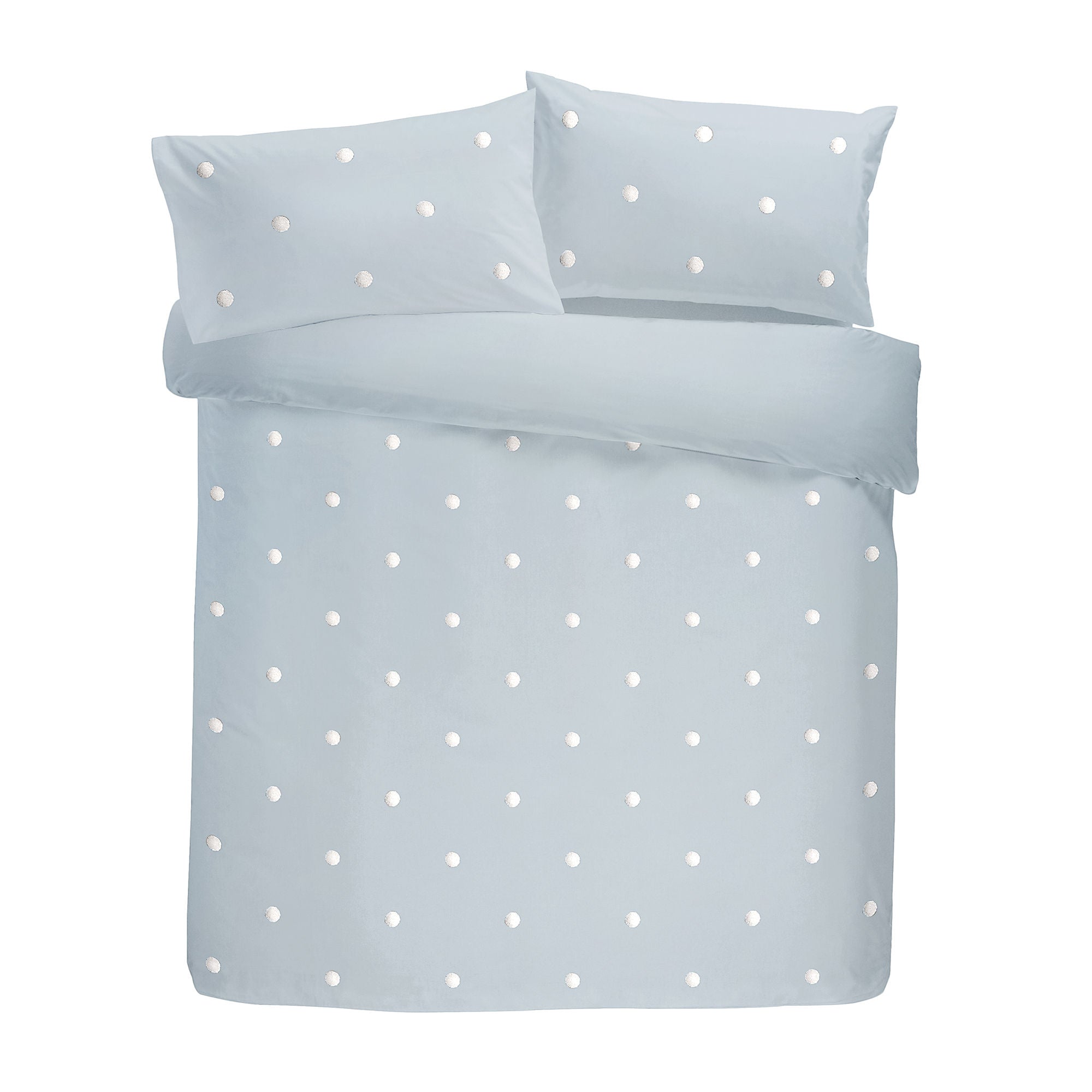 Dot Garden Duvet Cover Set by Appletree Boutique in Duck Egg with White Dots - Duvet Cover Set - Appletree Boutique
