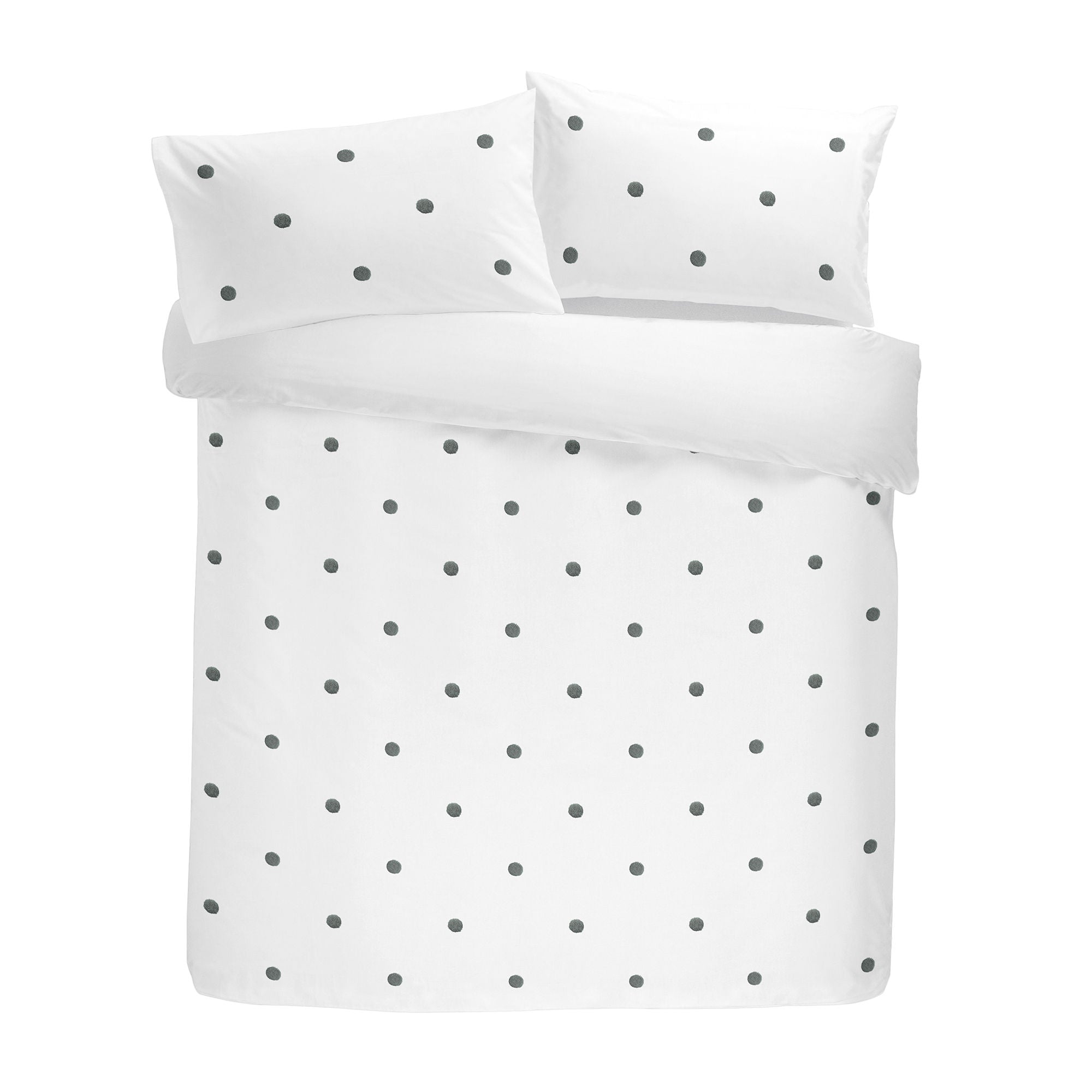 Dot Garden Duvet Cover Set by Appletree Boutique in White with Slate Dots - Duvet Cover Set - Appletree Boutique