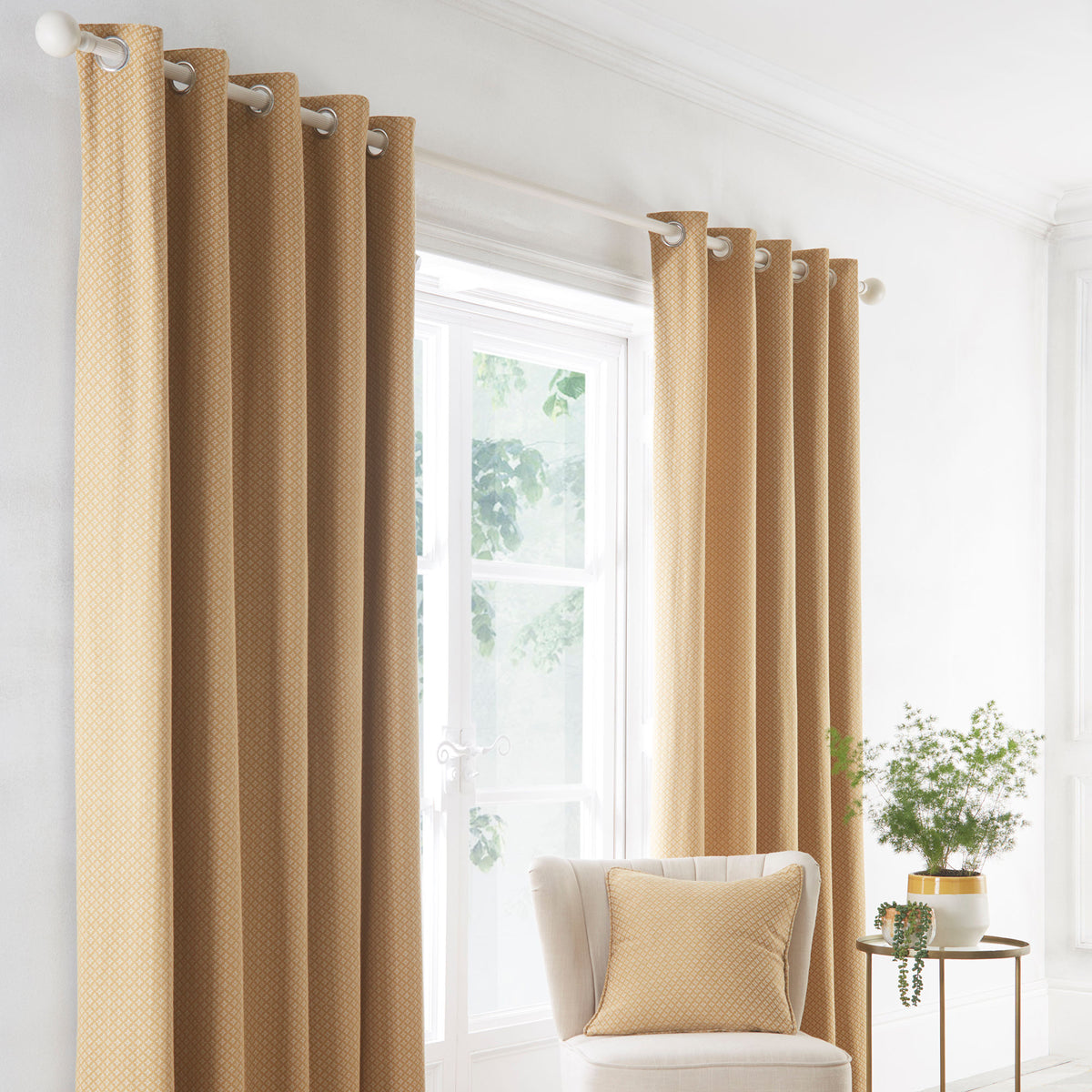 Indiana Pair of Eyelet Curtains by Dreams & Drapes in Yellow – Ulster ...