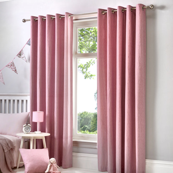 Sorbonne Pair of Eyelet Curtains by Fusion in Blush - Pair of Eyelet Curtains - Fusion