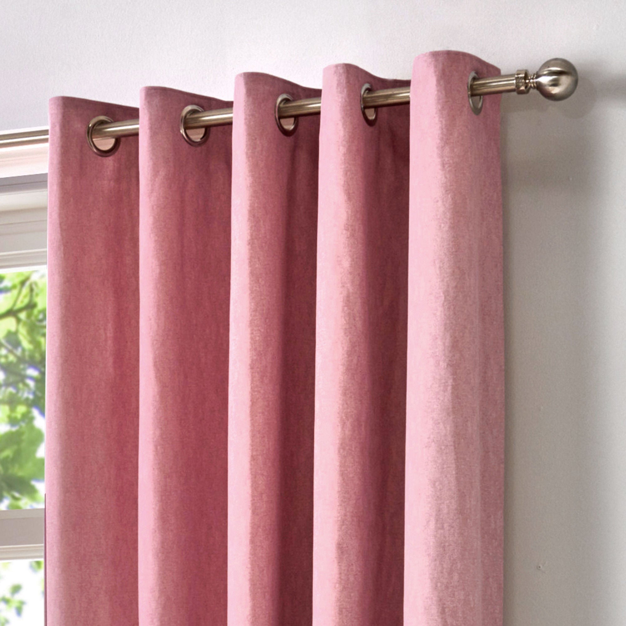 Sorbonne Pair of Eyelet Curtains by Fusion in Blush - Pair of Eyelet Curtains - Fusion