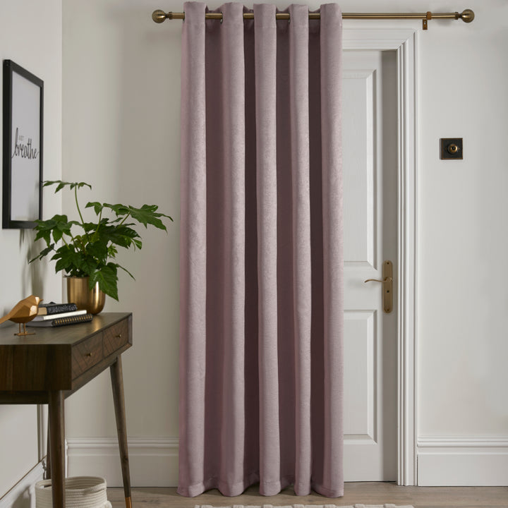 Strata Eyelet Single Panel Door Curtain by Fusion in Blush - Eyelet Single Panel Door Curtain - Fusion