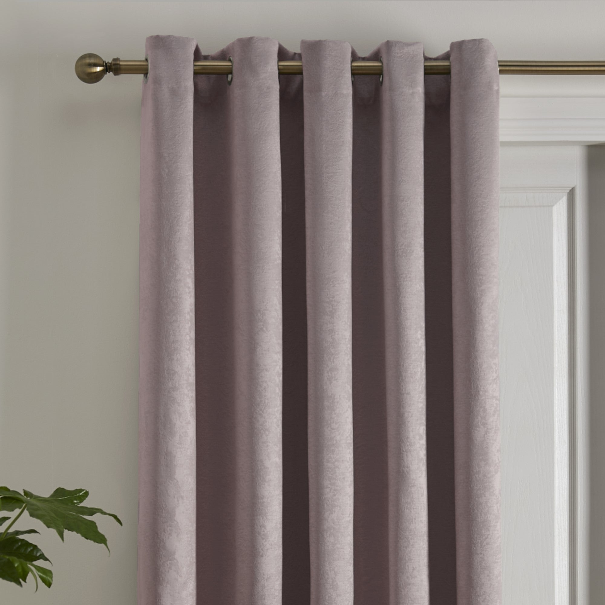 Strata Eyelet Single Panel Door Curtain by Fusion in Blush - Eyelet Single Panel Door Curtain - Fusion